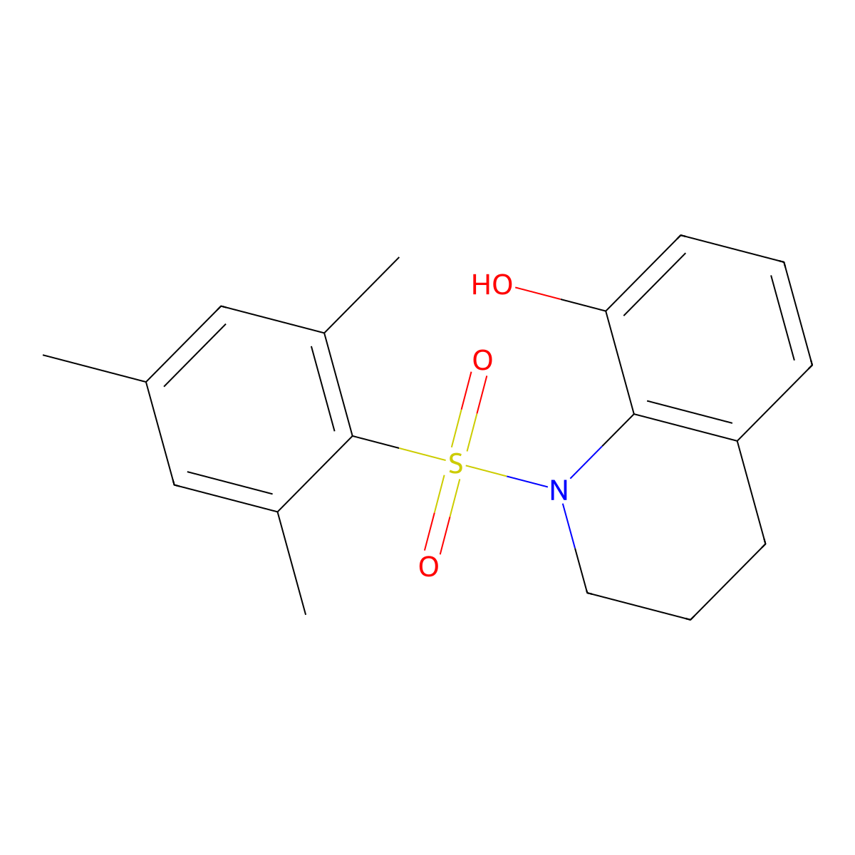 1-(2,4,6-Trimethylbenzenesulfonyl)-1,2,3,4-tetrahydroquinolin-8-ol molecular structure, CAS 385407-71-6
