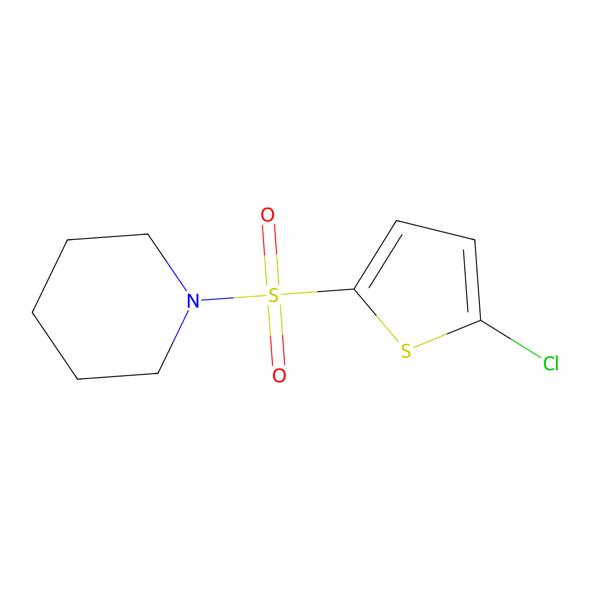 2-Chloro-5-(piperidylsulfonyl)thiophene molecular structure, CAS 385407-75-0
