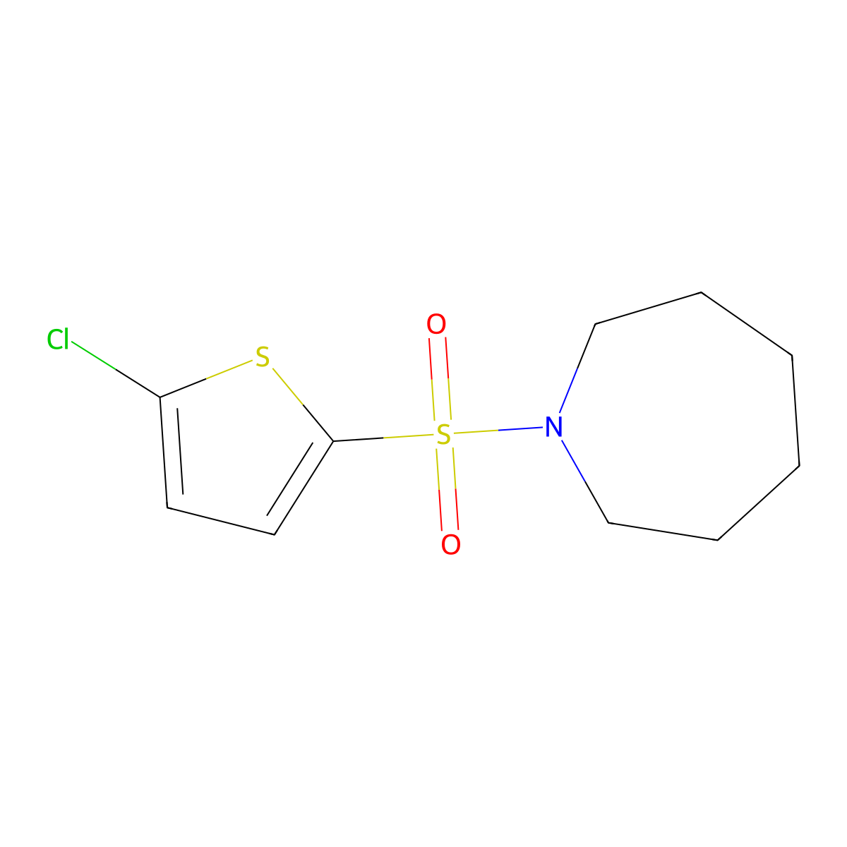 1-(5-Chlorothiophen-2-yl)sulfonylazepane molecular structure, CAS 385407-77-2