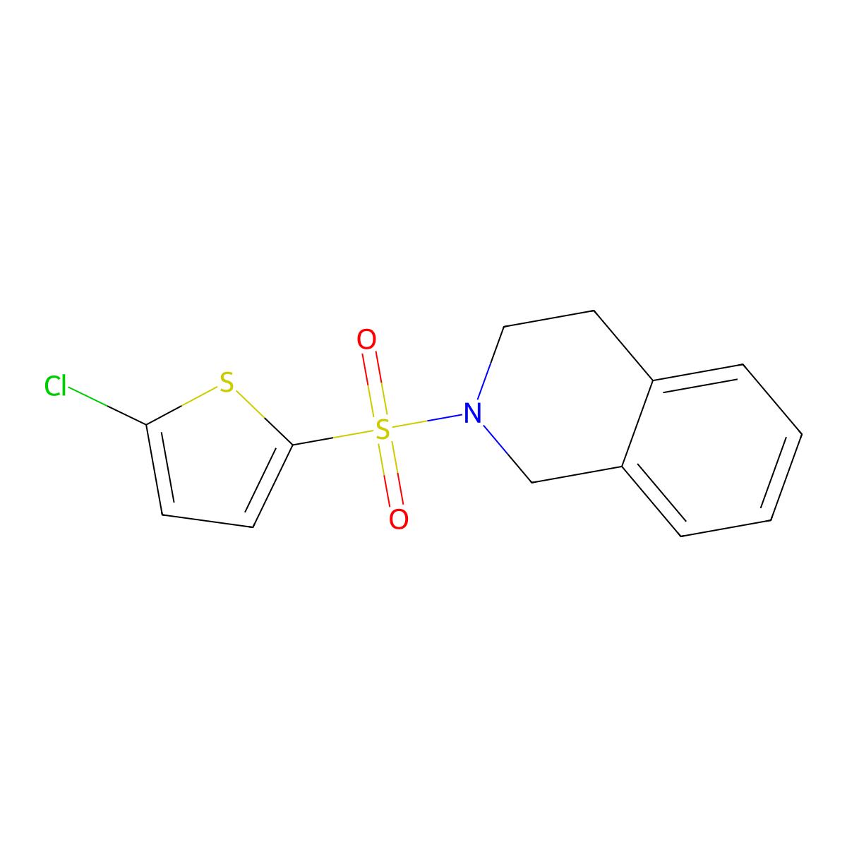 2-[(5-Chlorothiophen-2-yl)sulfonyl]-1,2,3,4-tetrahydroisoquinoline molecular structure, CAS 385407-79-4