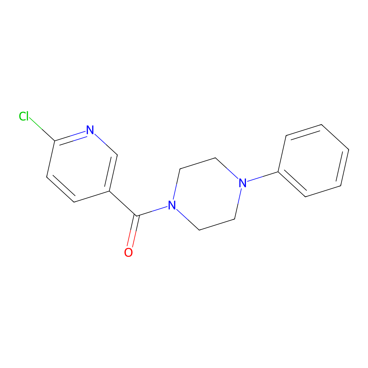 (6-Chloropyridin-3-yl)(4-phenylpiperazin-1-yl)methanone molecular structure, CAS 385407-81-8