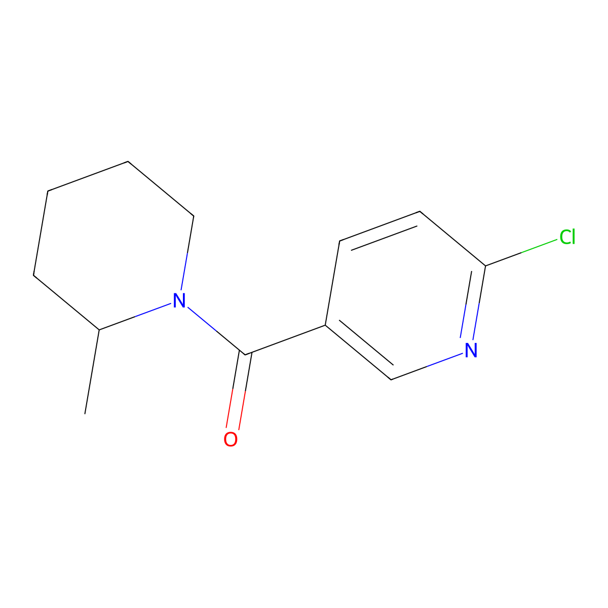 (6-Chloropyridin-3-yl)(2-methylpiperidin-1-yl)methanone molecular structure, CAS 385408-28-6