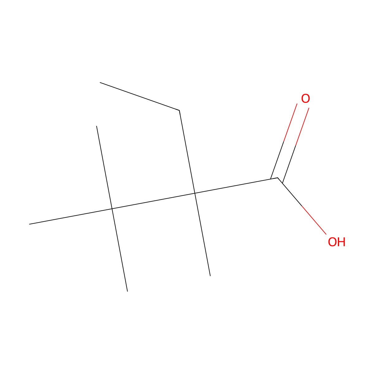 2-Ethyl-2,3,3-trimethylbutanoic acid molecular structure, CAS 38541-67-2