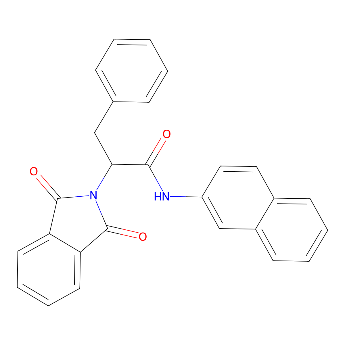 2-(1,3-dioxoisoindol-2-yl)-N-naphthalen-2-yl-3-phenylpropanamide molecular structure, CAS 385416-96-6