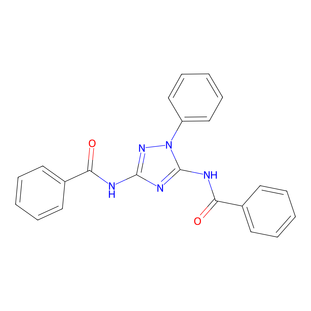 N-(5-benzamido-1-phenyl-1,2,4-triazol-3-yl)benzamide molecular structure, CAS 385417-84-5