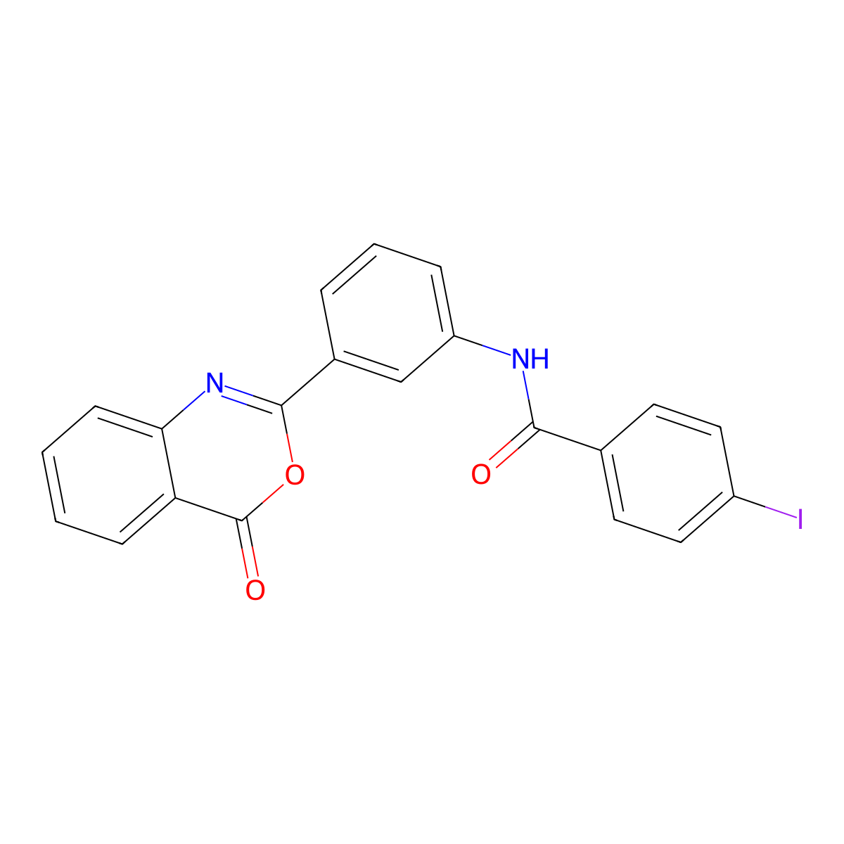 4-iodo-N-[3-(4-oxo-4H-3,1-benzoxazin-2-yl)phenyl]benzamide molecular structure, CAS 385417-88-9