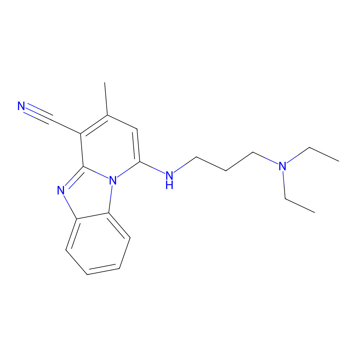 1-[3-(Diethylamino)propylamino]-3-methylpyrido[1,2-a]benzimidazole-4-carbonitrile molecular structure, CAS 385418-15-5