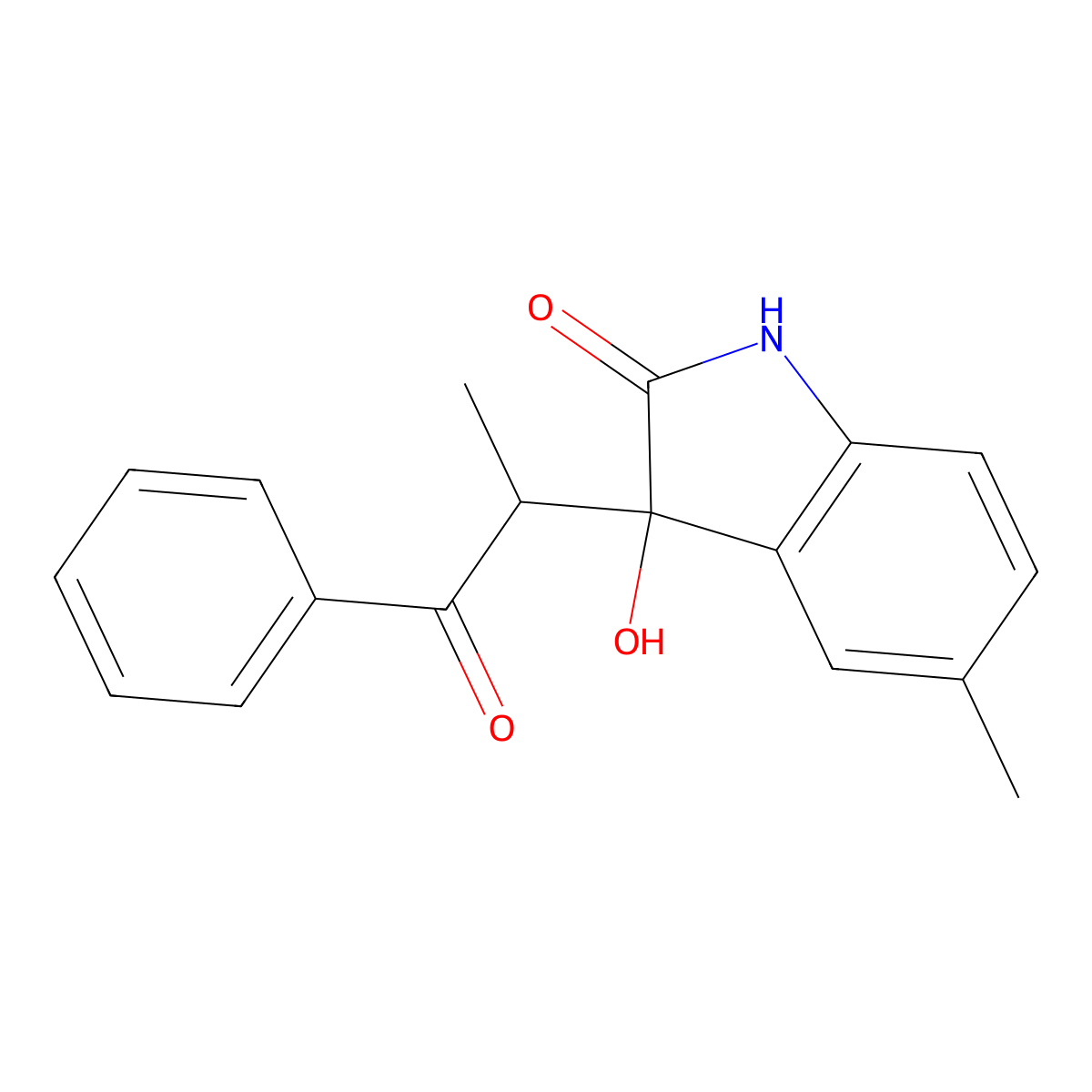 3-hydroxy-5-methyl-3-(1-oxo-1-phenylpropan-2-yl)-1H-indol-2-one molecular structure, CAS 385420-47-3