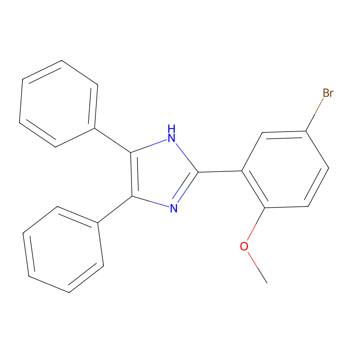 2-(5-bromo-2-methoxyphenyl)-4,5-diphenyl-1H-imidazole molecular structure, CAS 385420-55-3
