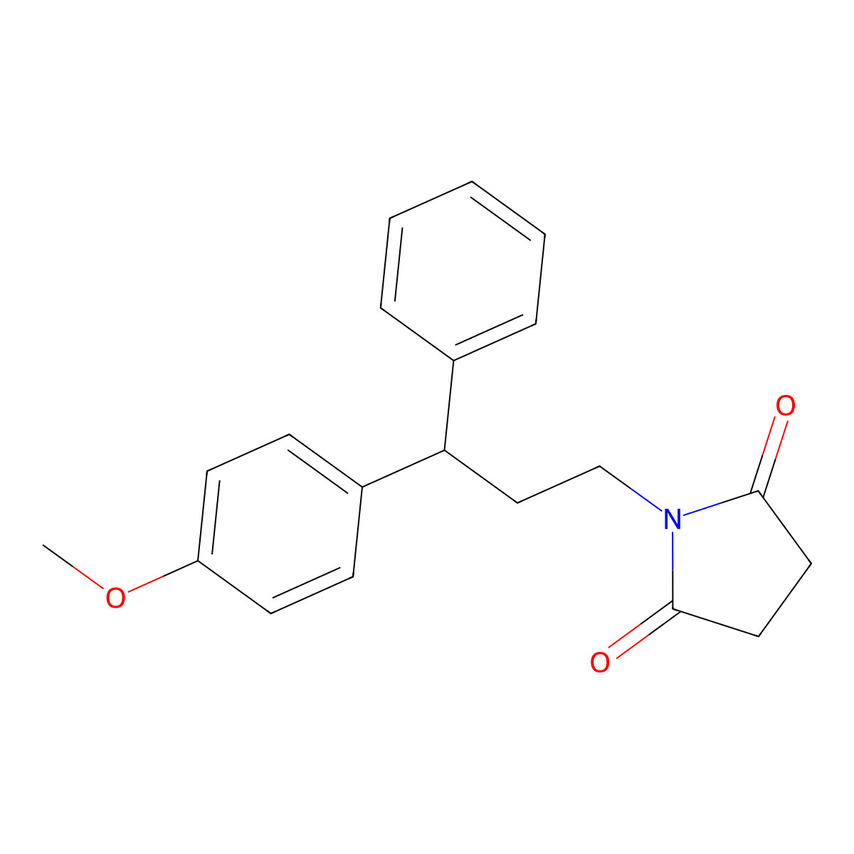 1-[3-(4-Methoxyphenyl)-3-phenylpropyl]pyrrolidine-2,5-dione molecular structure, CAS 385421-56-7