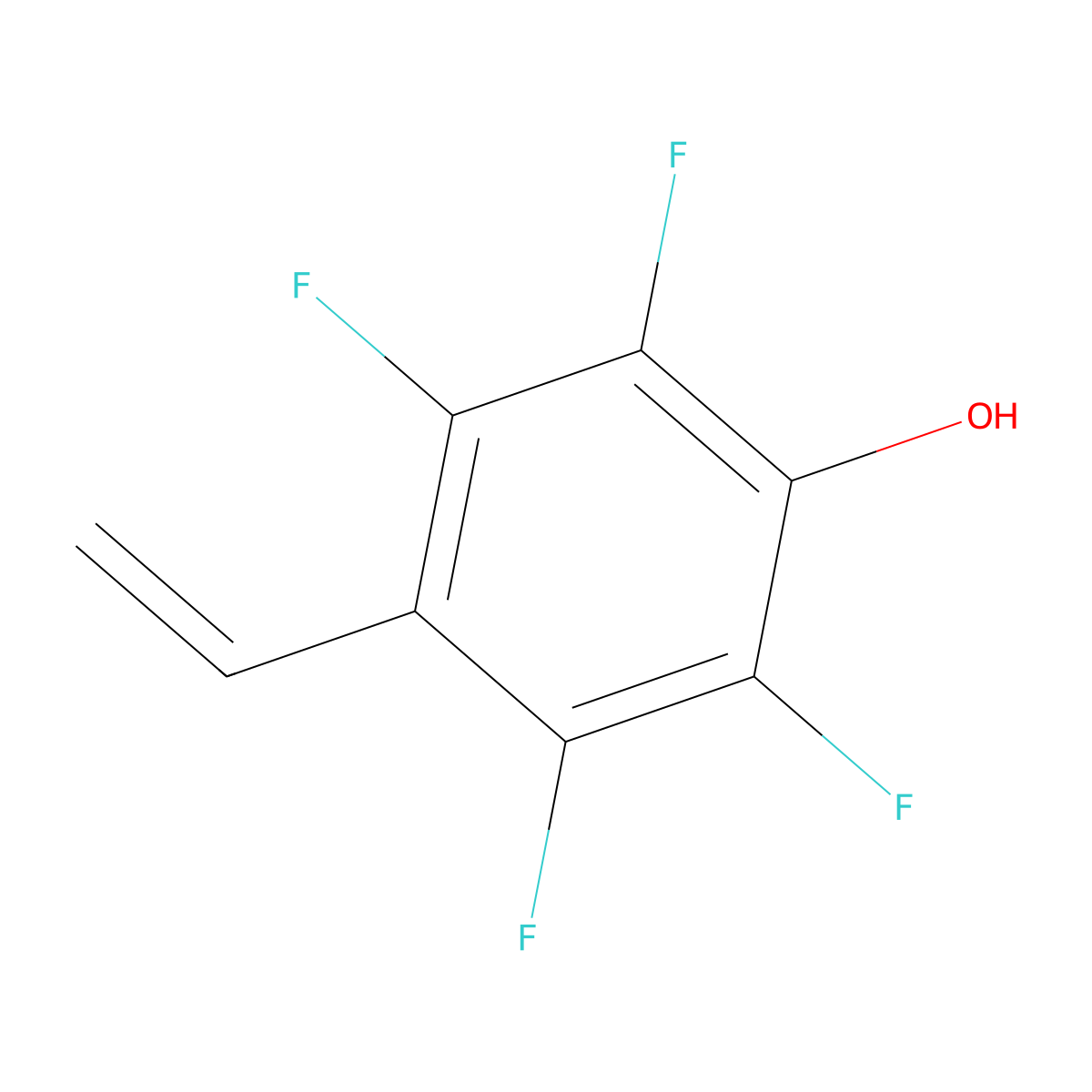 4-Ethenyl-2,3,5,6-tetrafluorophenol molecular structure, CAS 385422-30-0