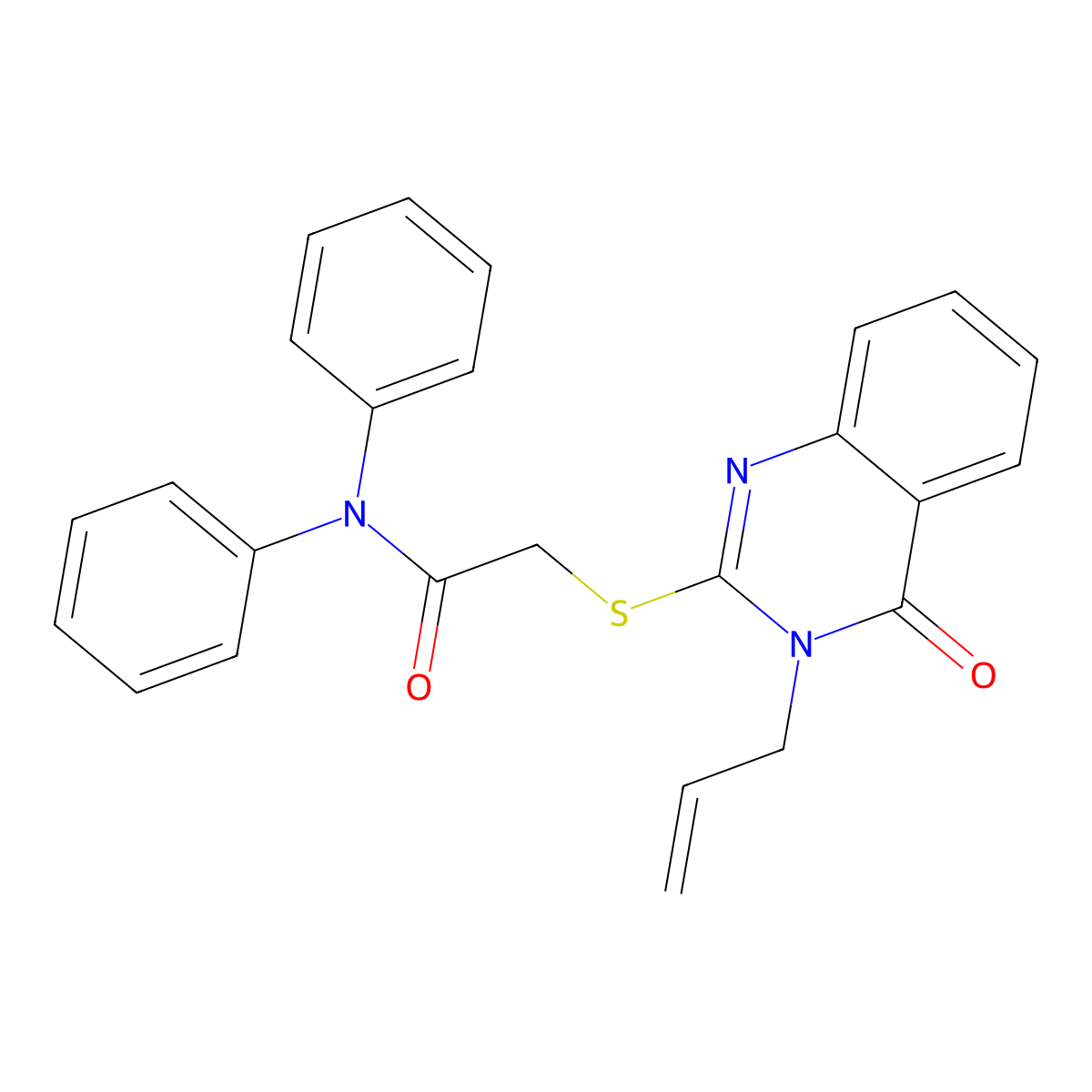 2-(4-oxo-3-prop-2-enylquinazolin-2-yl)sulfanyl-N,N-diphenylacetamide molecular structure, CAS 385424-22-6