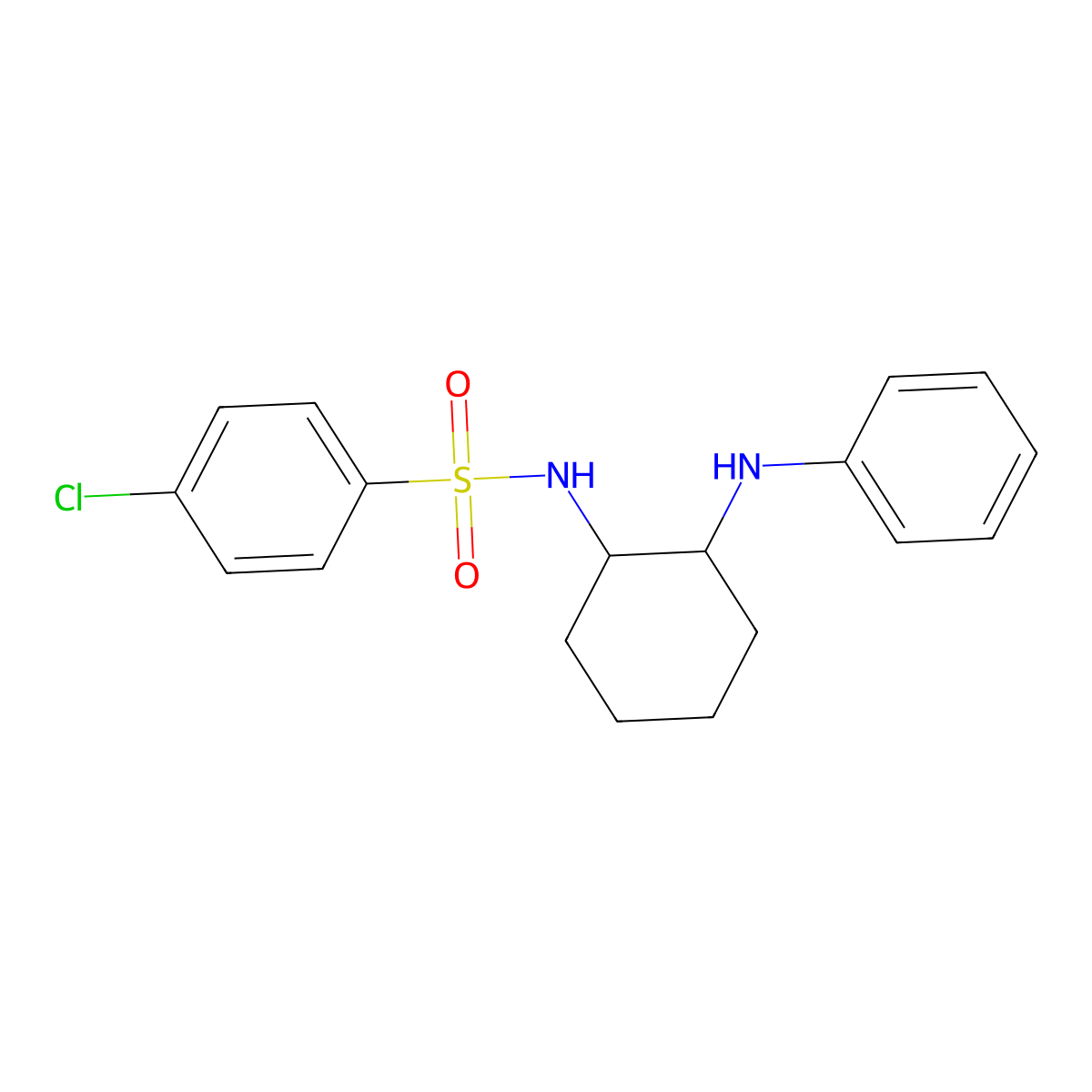 N-(2-anilinocyclohexyl)-4-chlorobenzenesulfonamide molecular structure, CAS 385424-30-6