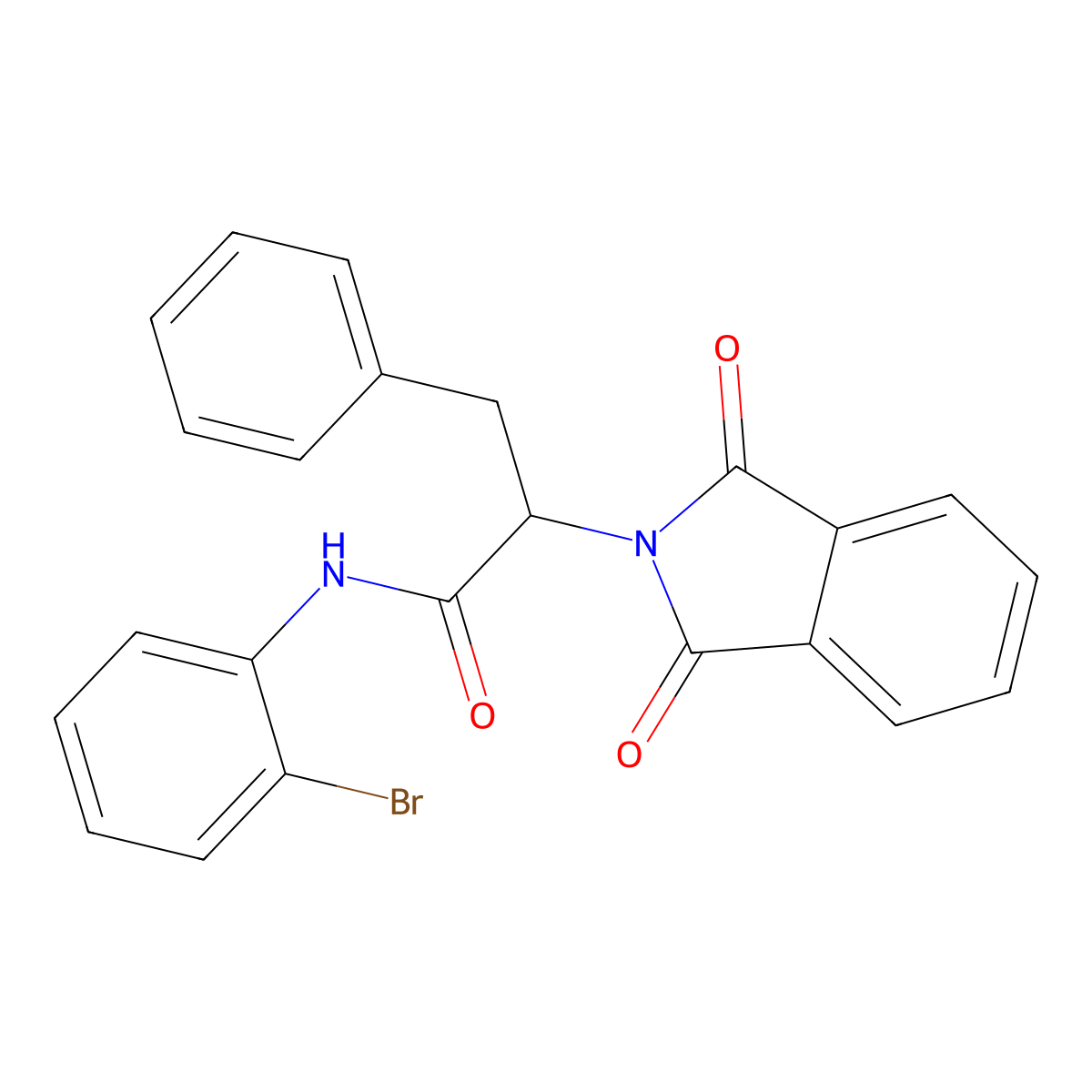 N-(2-bromophenyl)-2-(1,3-dioxoisoindol-2-yl)-3-phenylpropanamide molecular structure, CAS 385424-40-8