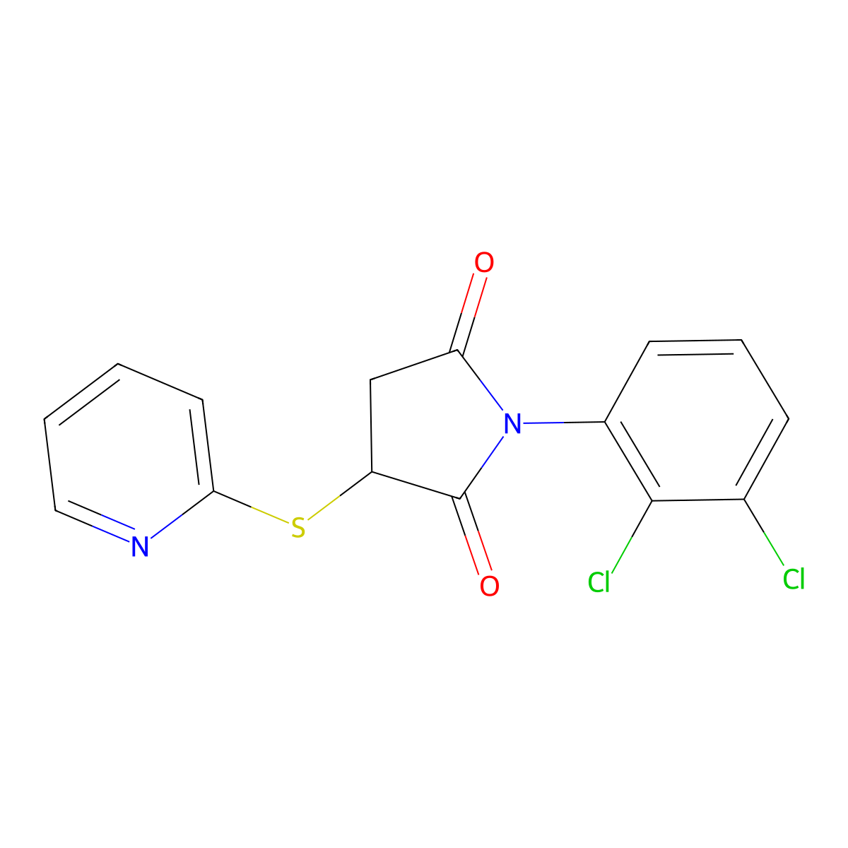 1-(2,3-Dichlorophenyl)-3-(pyridin-2-ylsulfanyl)pyrrolidine-2,5-dione molecular structure, CAS 385424-42-0