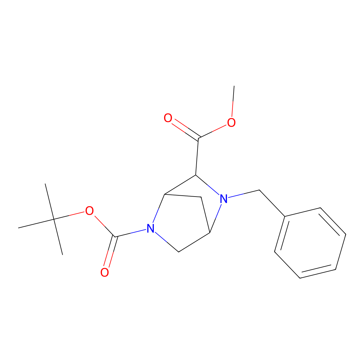 (1S,4S,6S)-2-tert-Butyl 6-methyl 5-benzyl-2,5-diazabicyclo[2.2.1]heptane-2,6-dicarboxylate molecular structure, CAS 385440-75-5