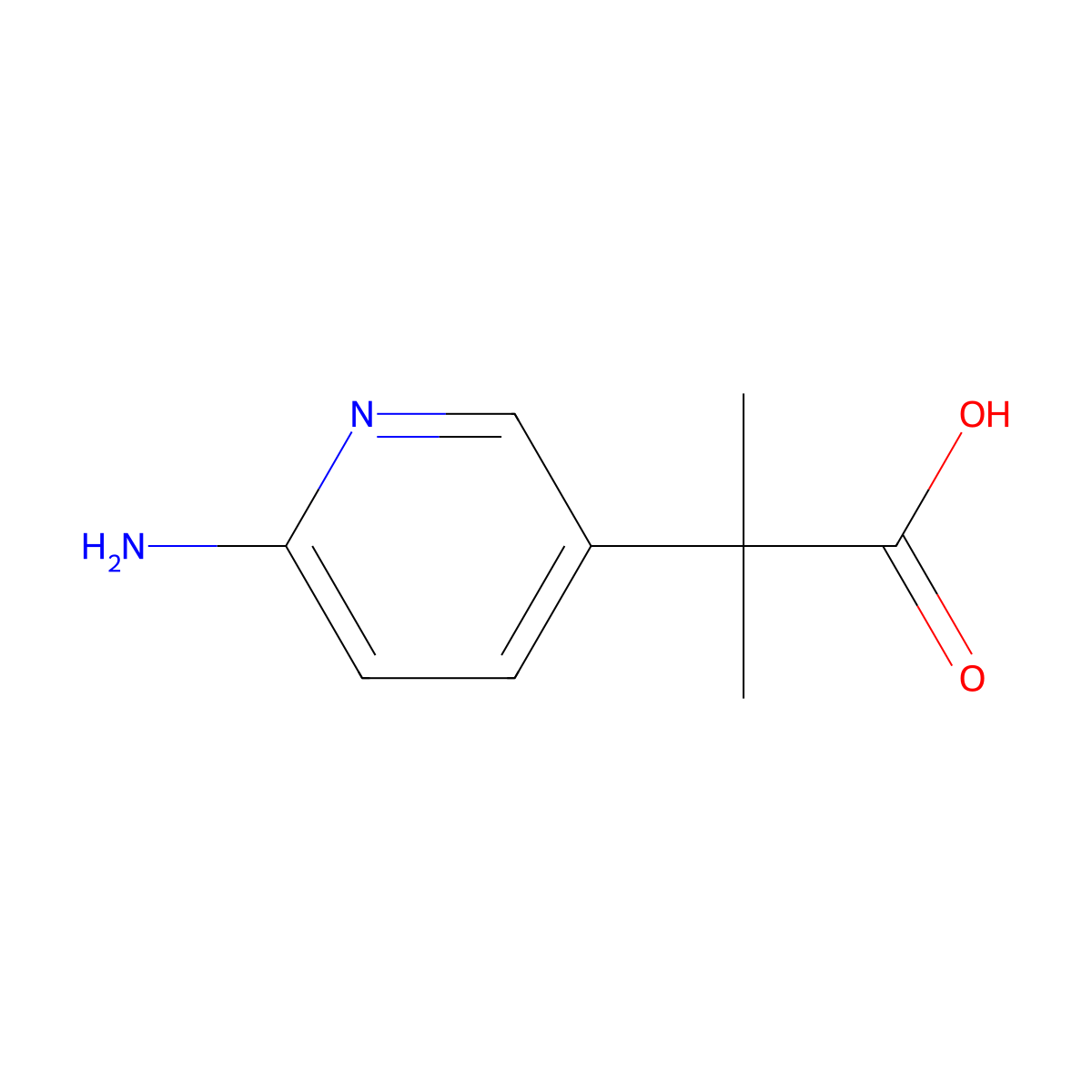 2-(6-Aminopyridin-3-yl)-2-methylpropanoic acid molecular structure, CAS 385449-77-4
