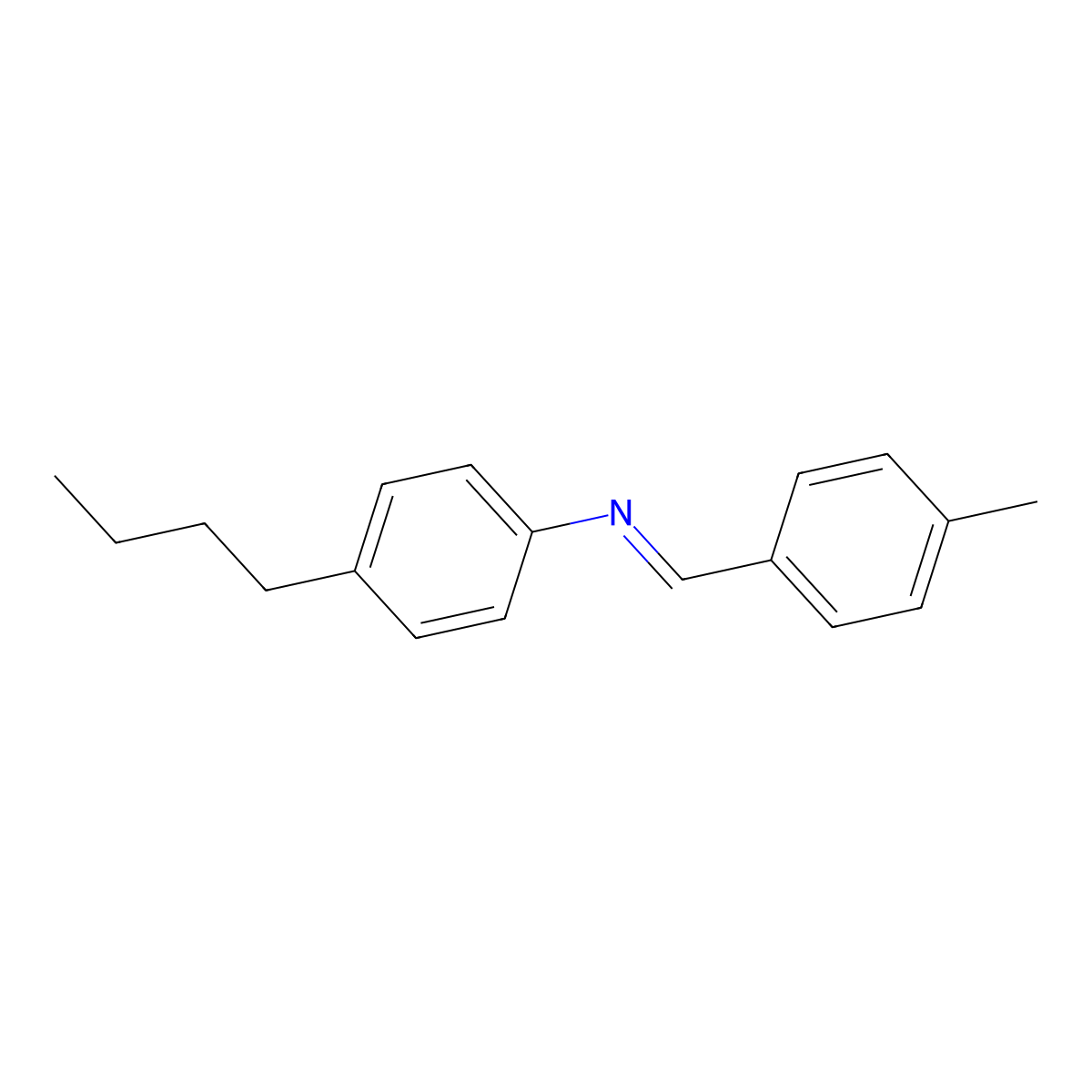 p-Methylbenzylidene p-butylaniline molecular structure, CAS 38549-81-4