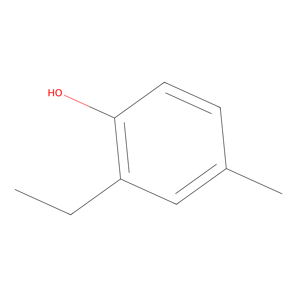 2-Ethyl-4-methylphenol molecular structure, CAS 3855-26-3