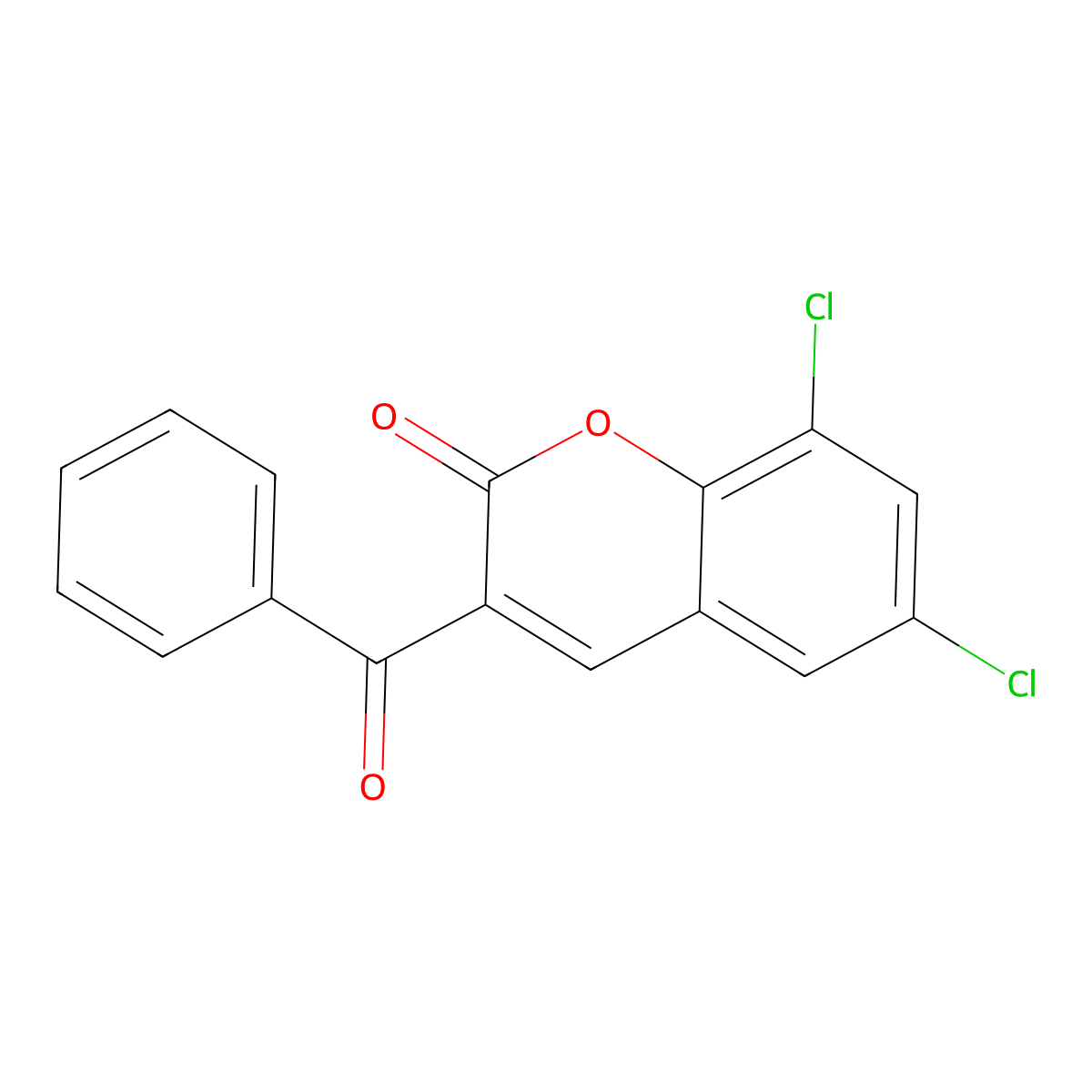 3-Benzoyl-6,8-dichloro-2H-1-benzopyran-2-one molecular structure, CAS 3855-86-5