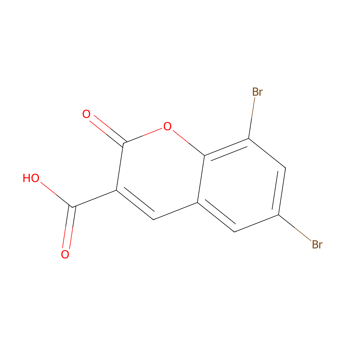 6,8-Dibromo-2-oxo-2h-chromene-3-carboxylic acid molecular structure, CAS 3855-87-6