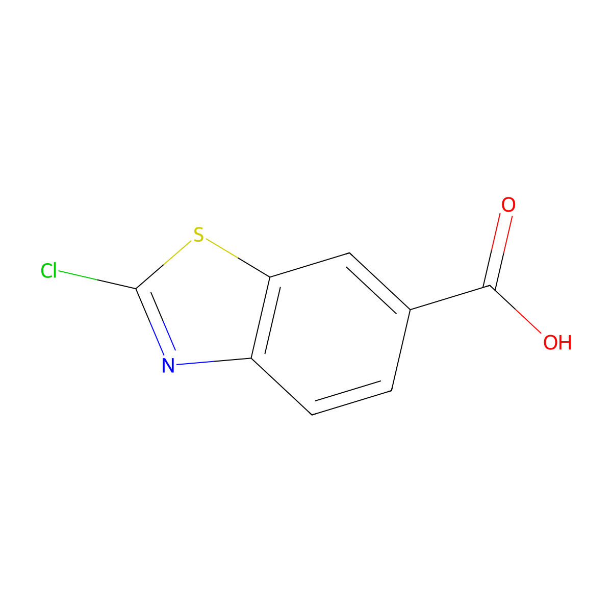 2-Chloro-1,3-benzothiazole-6-carboxylic acid molecular structure, CAS 3855-95-6
