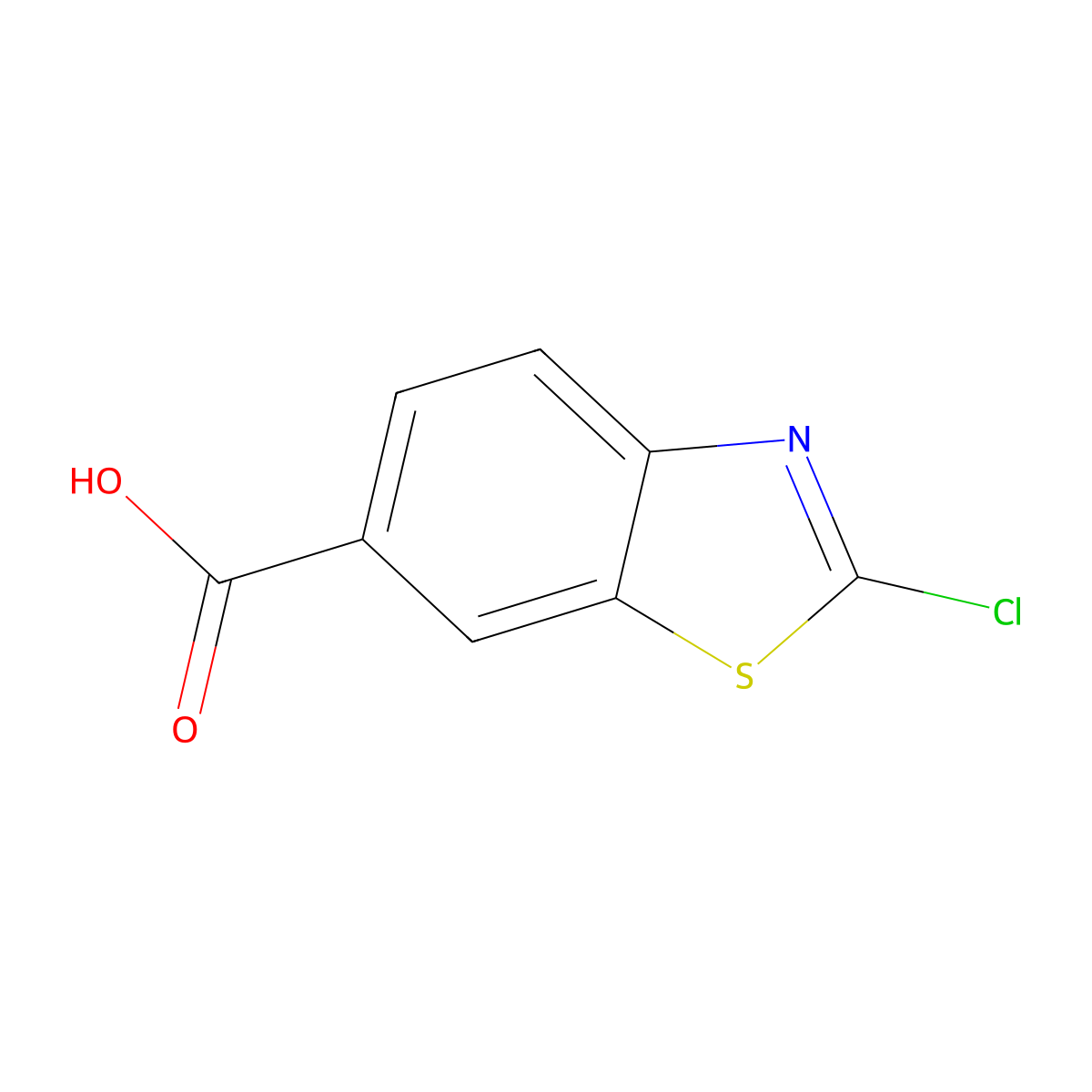 2-Chloro-1,3-benzothiazole-6-carboxylic acid molecular structure, CAS 3855-95-6