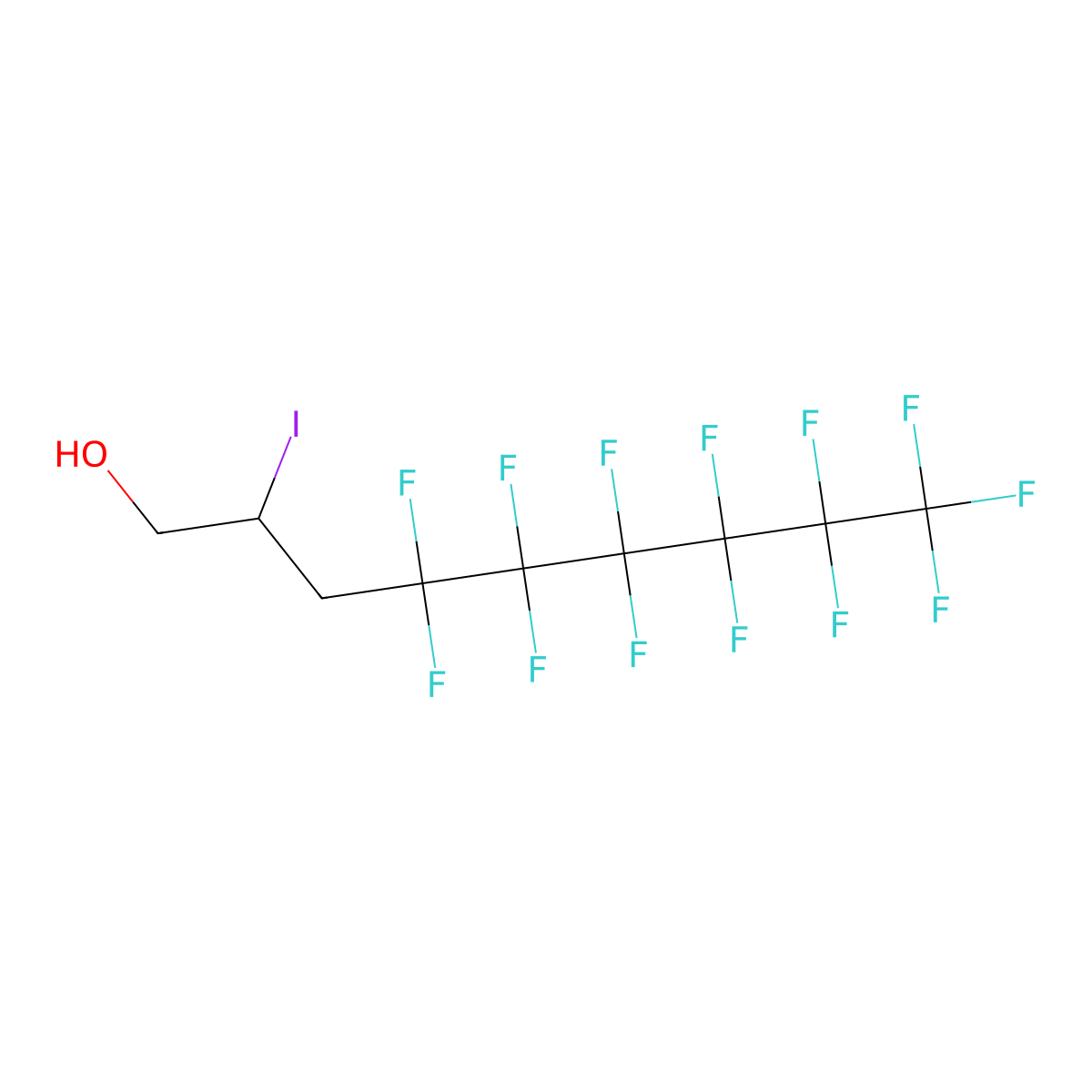 1-Nonanol, 4,4,5,5,6,6,7,7,8,8,9,9,9-tridecafluoro-2-iodo- molecular structure, CAS 38550-44-6