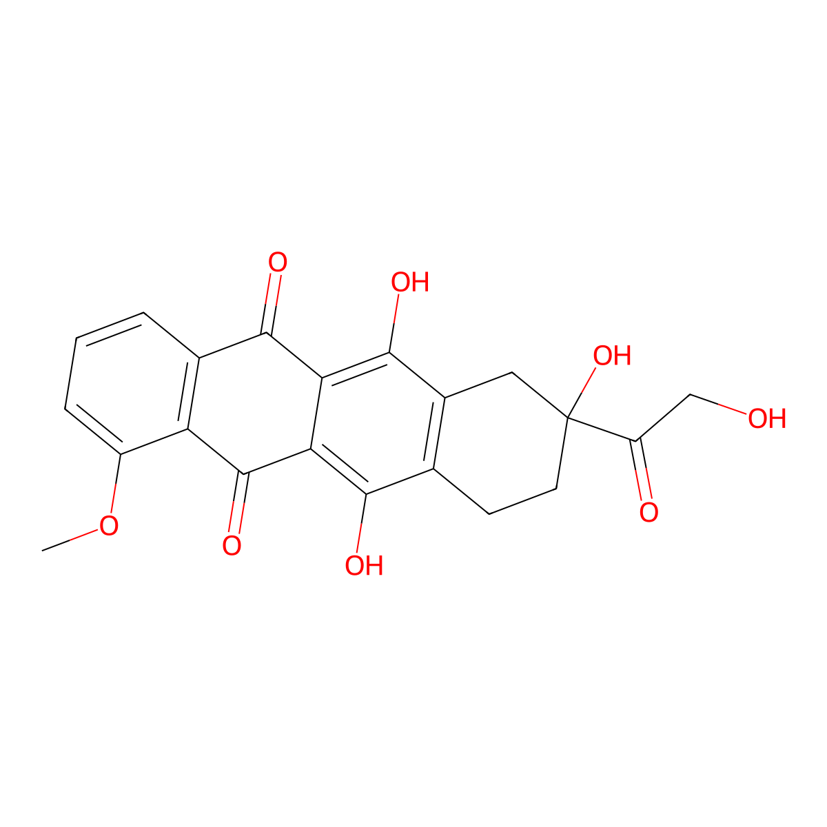 7-Deoxydoxorubicinone molecular structure, CAS 38554-25-5