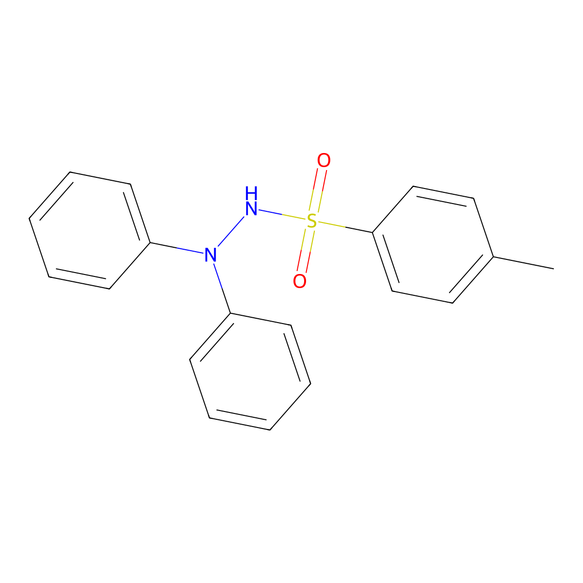 4-methyl-N',N'-diphenylbenzenesulfonohydrazide molecular structure, CAS 38554-28-8