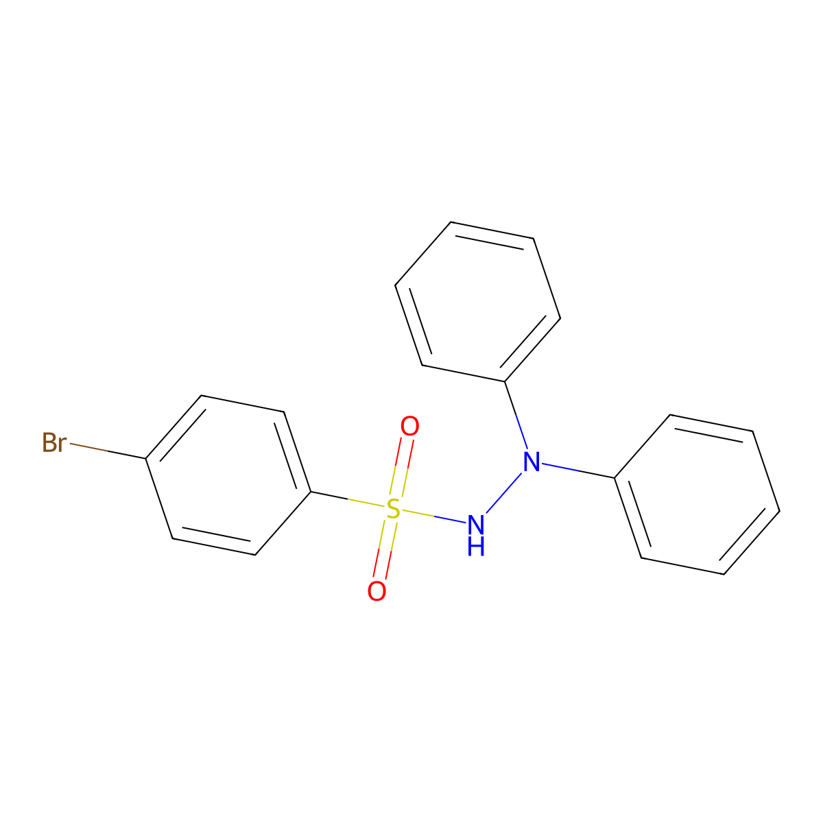 4-bromo-N',N'-diphenylbenzenesulfonohydrazide molecular structure, CAS 38554-29-9