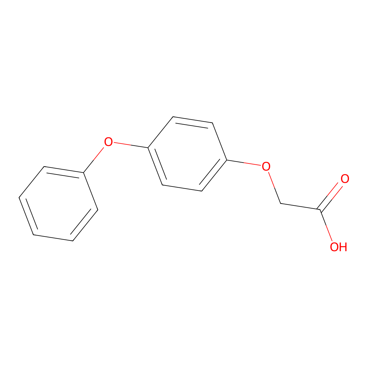 Acetic acid, (4-phenoxyphenoxy)- molecular structure, CAS 38559-90-9