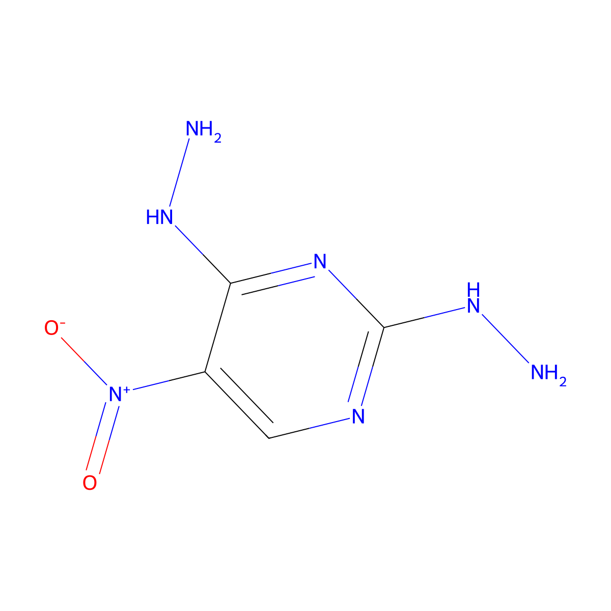 (2-Hydrazinyl-5-nitropyrimidin-4-yl)hydrazine molecular structure, CAS 3856-09-5