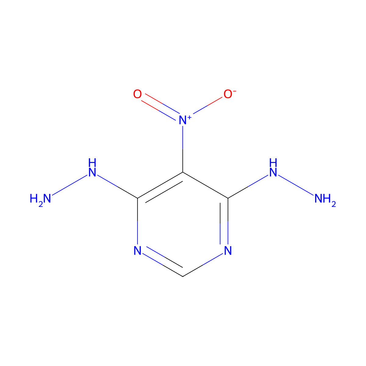 (6-Hydrazinyl-5-nitropyrimidin-4-yl)hydrazine molecular structure, CAS 3856-10-8