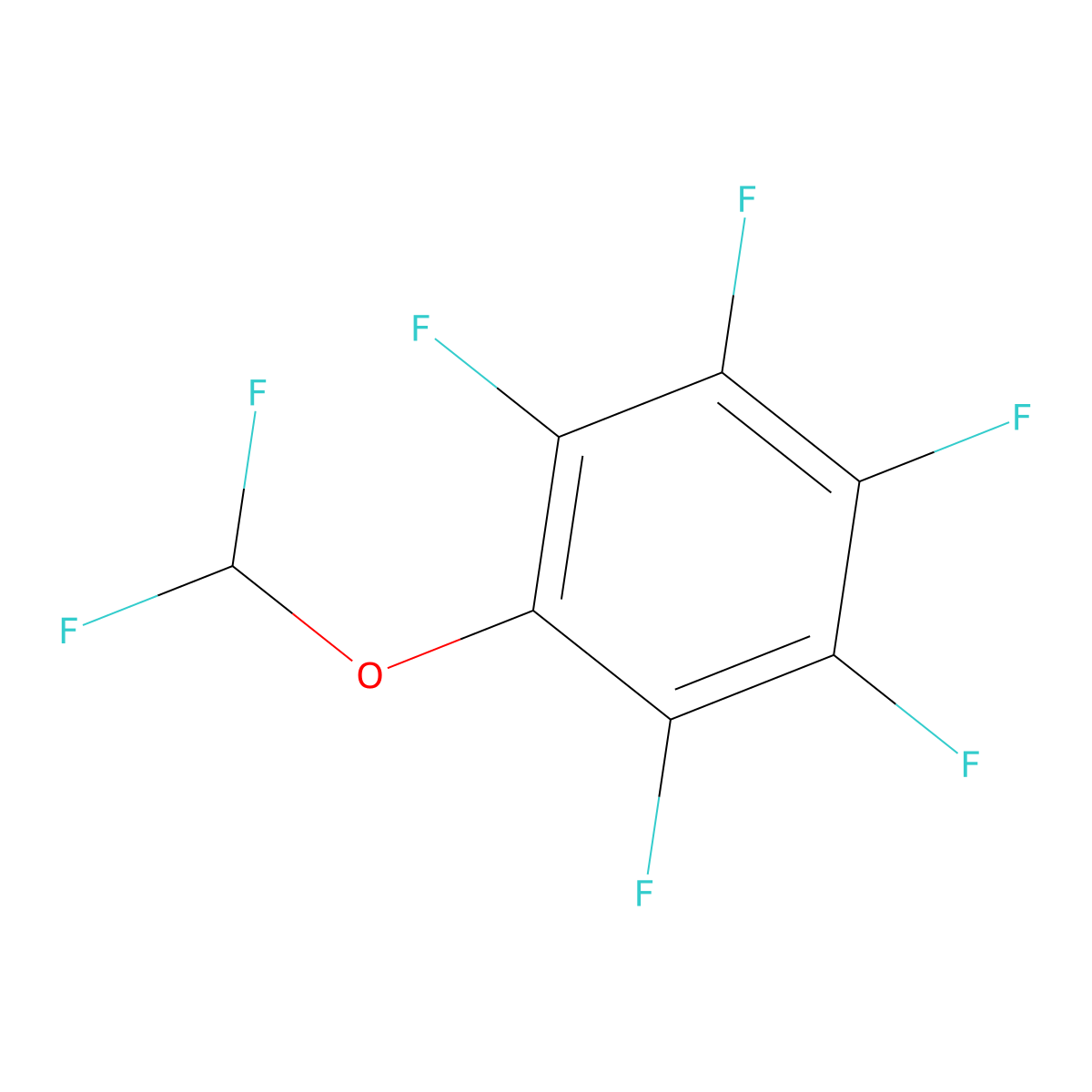 1-(Difluoromethoxy)-2,3,4,5,6-pentafluoro-benzene molecular structure, CAS 3856-58-4