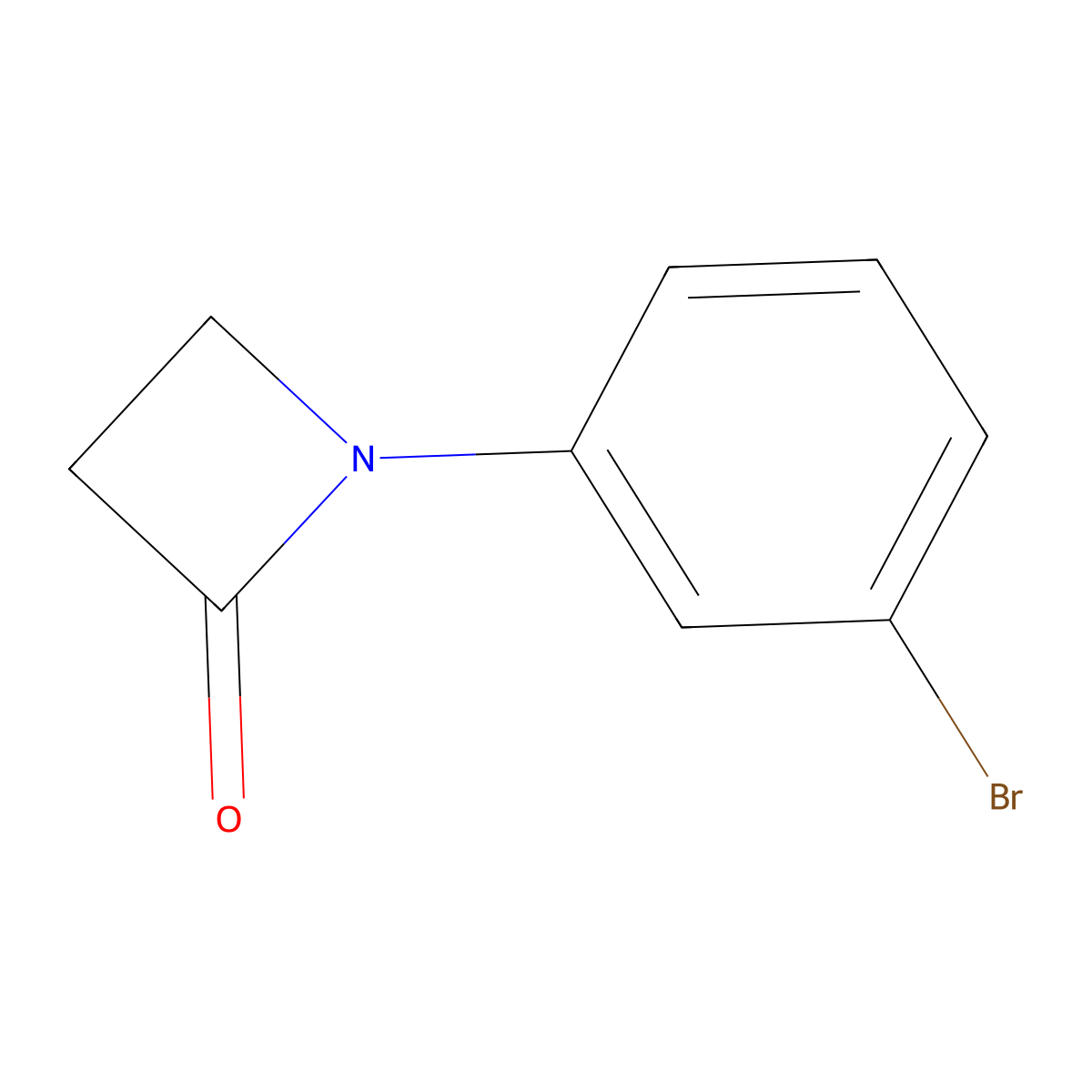 1-(3-Bromophenyl)azetidin-2-one molecular structure, CAS 38560-28-0