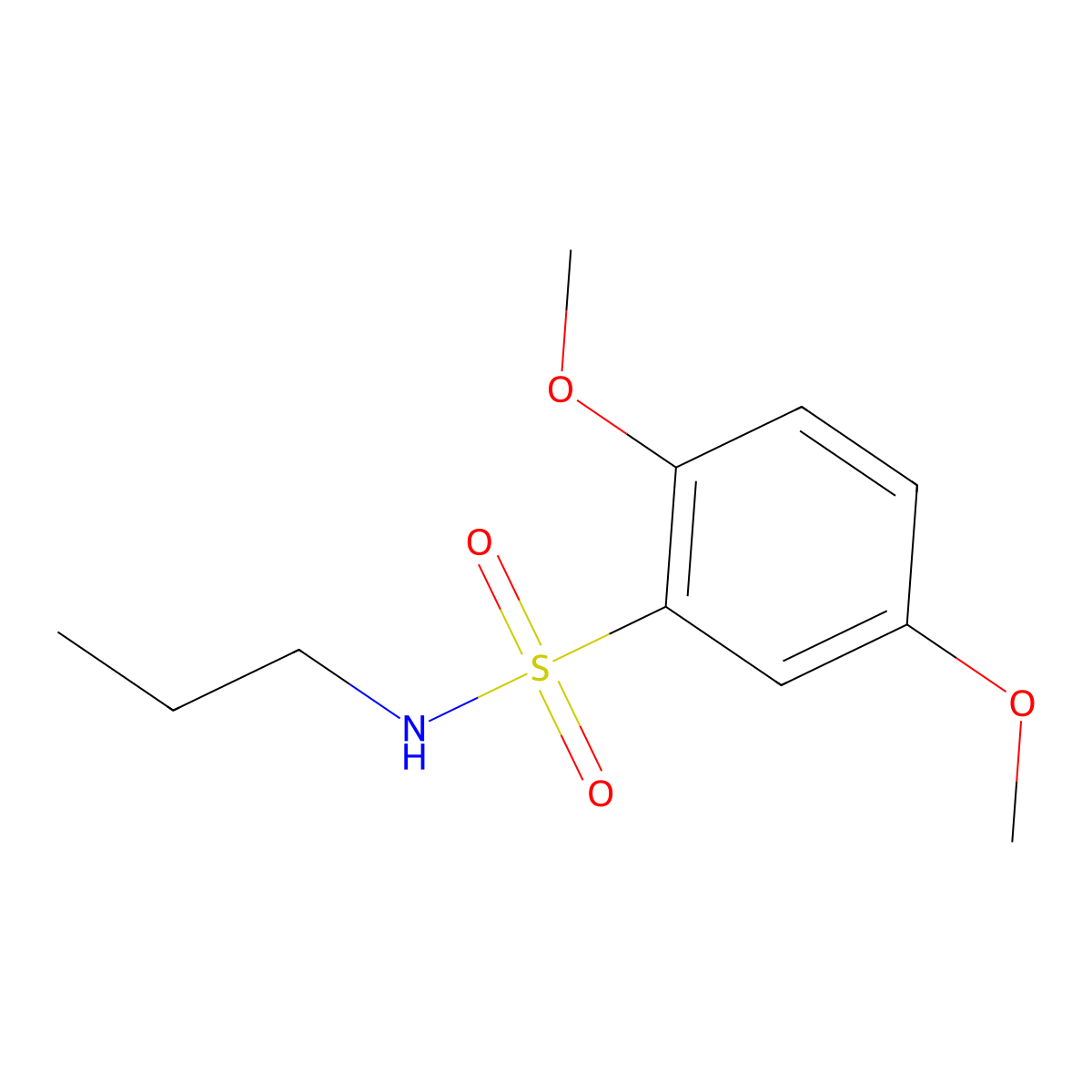2,5-dimethoxy-N-propylbenzenesulfonamide molecular structure, CAS 38561-20-5