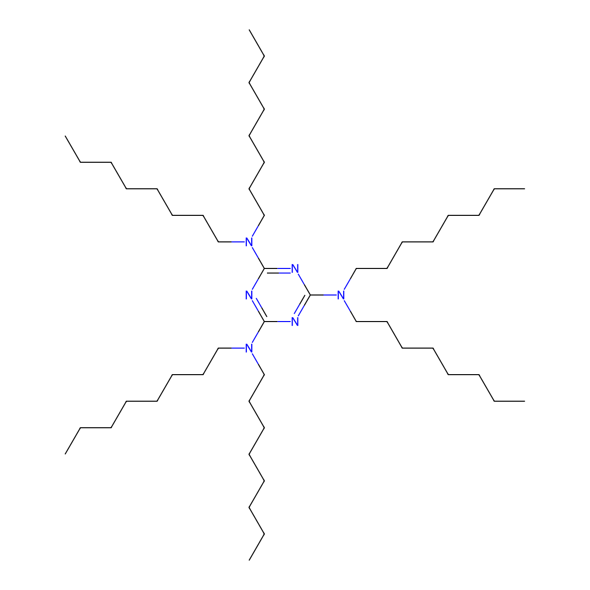N2,N2,N4,N4,N6,N6-hexaoctyl-1,3,5-triazine-2,4,6-triamine molecular structure, CAS 38565-86-5