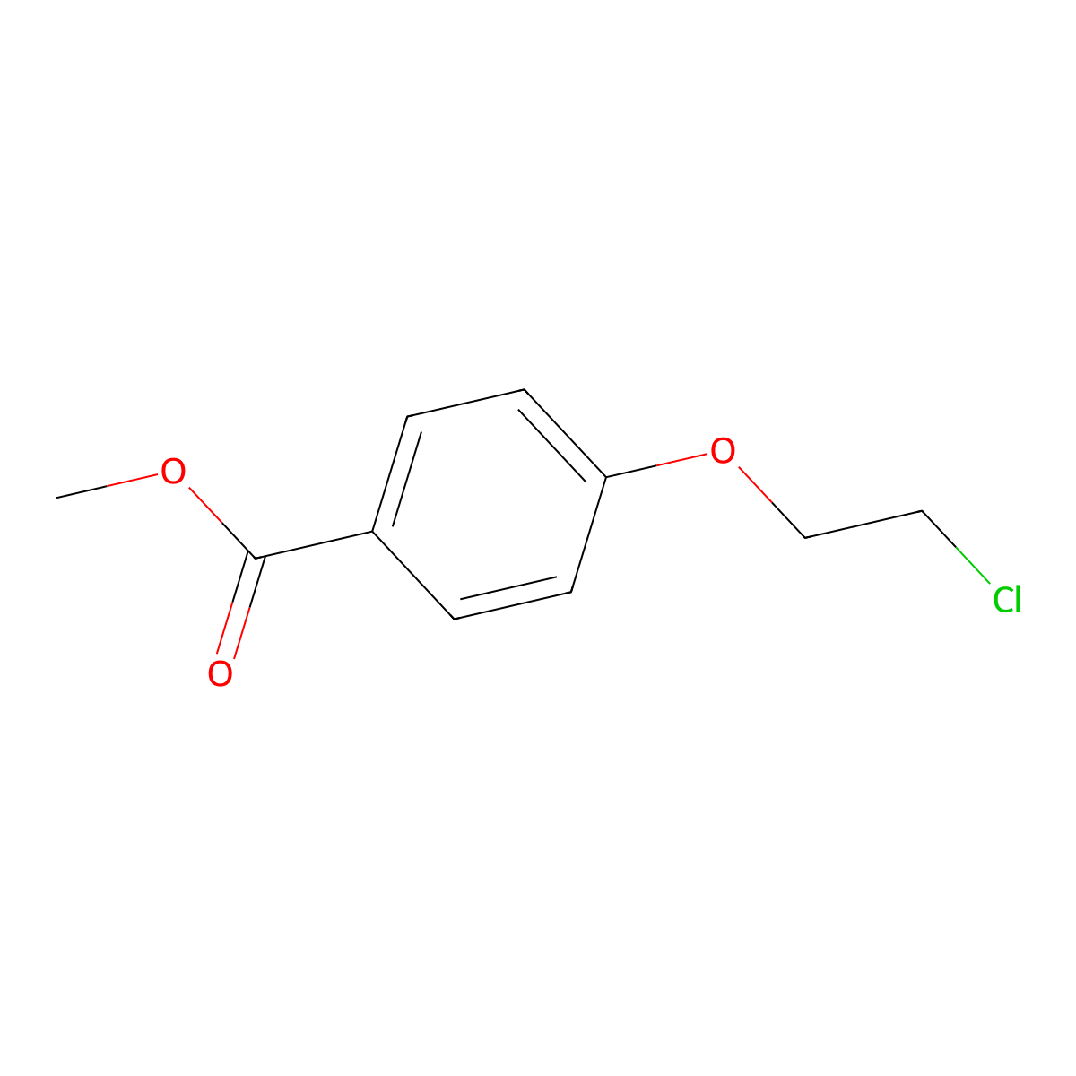 4-(2-Chloro-ethoxy)-benzoic acid methyl ester molecular structure, CAS 38567-00-9