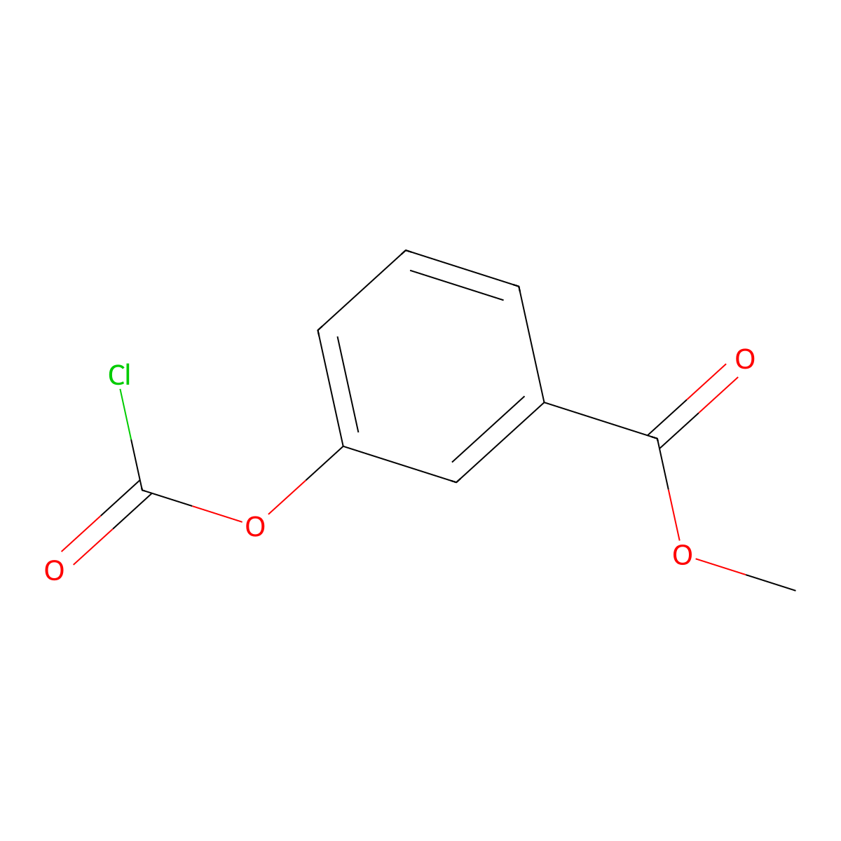 Methyl 3-((chlorocarbonyl)oxy)benzoate molecular structure, CAS 38567-07-6