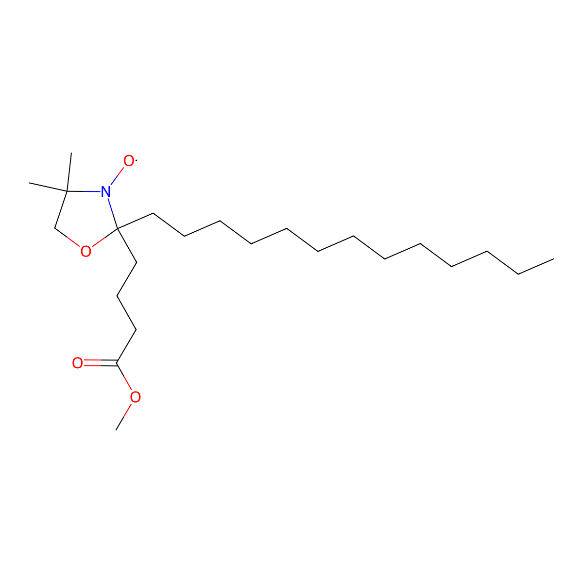 5-Doxylstearic acid methyl ester molecular structure, CAS 38568-24-0