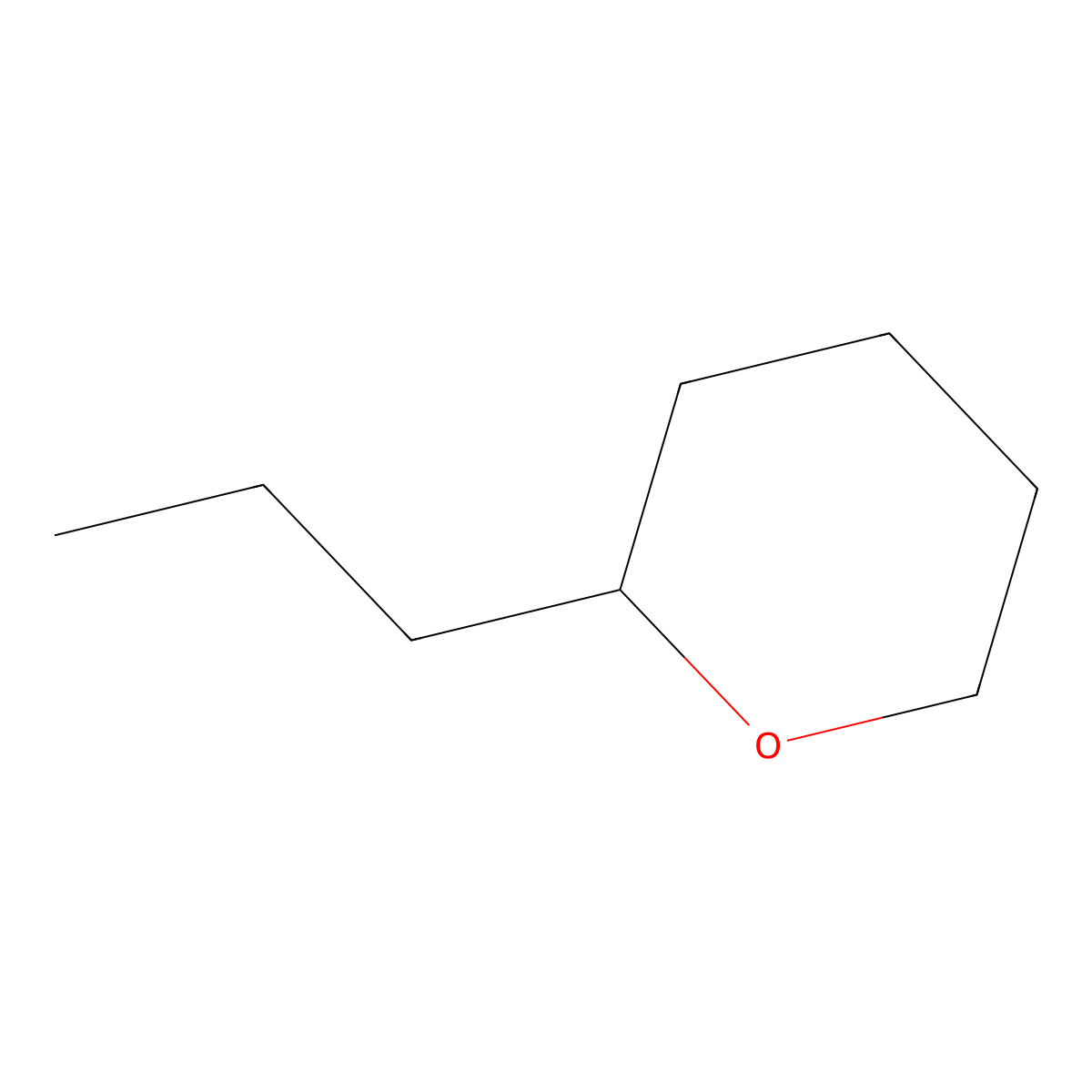 2-Propyltetrahydropyran molecular structure, CAS 3857-17-8