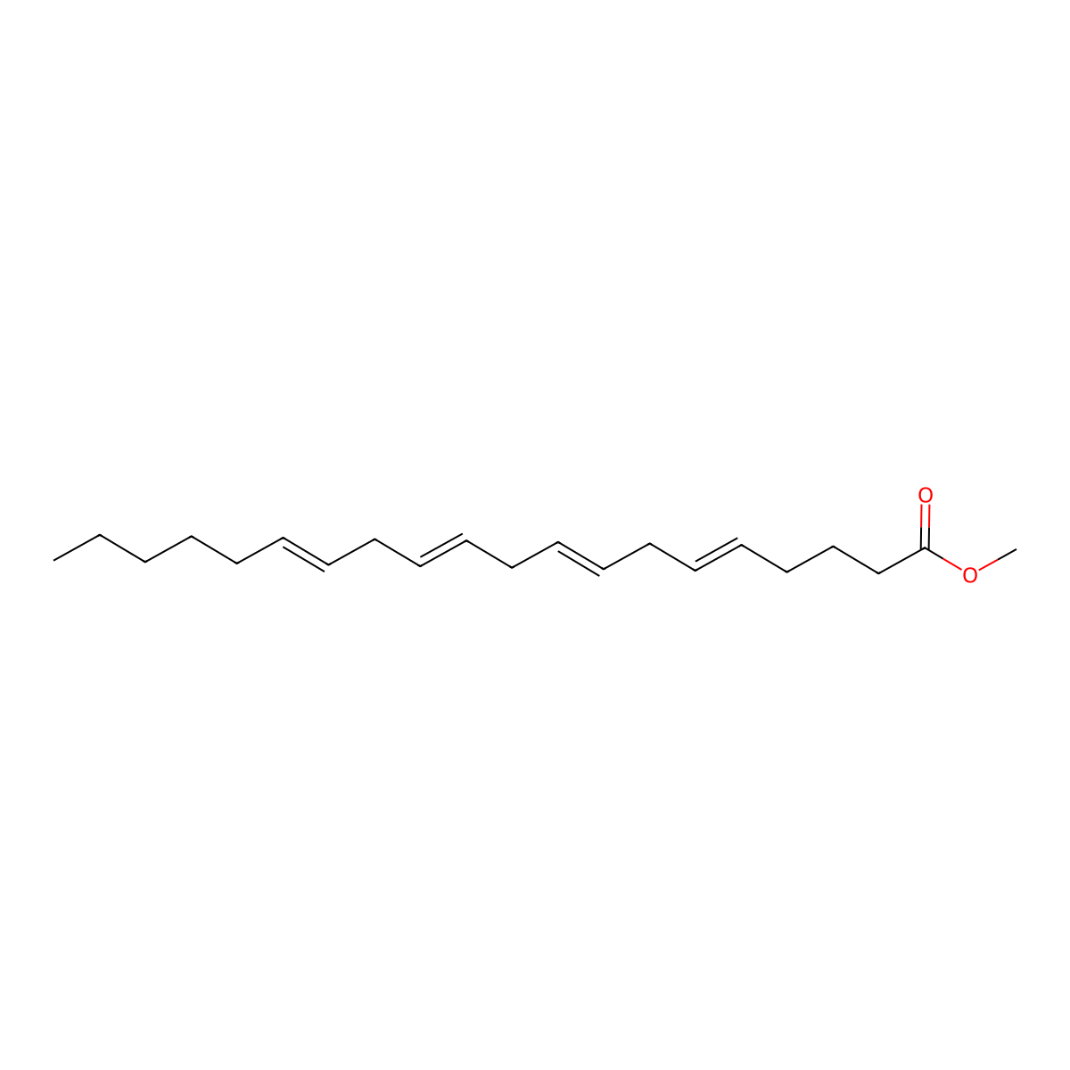 5,8,11,14-Eicosatetraenoic acid, methyl ester molecular structure, CAS 38575-18-7