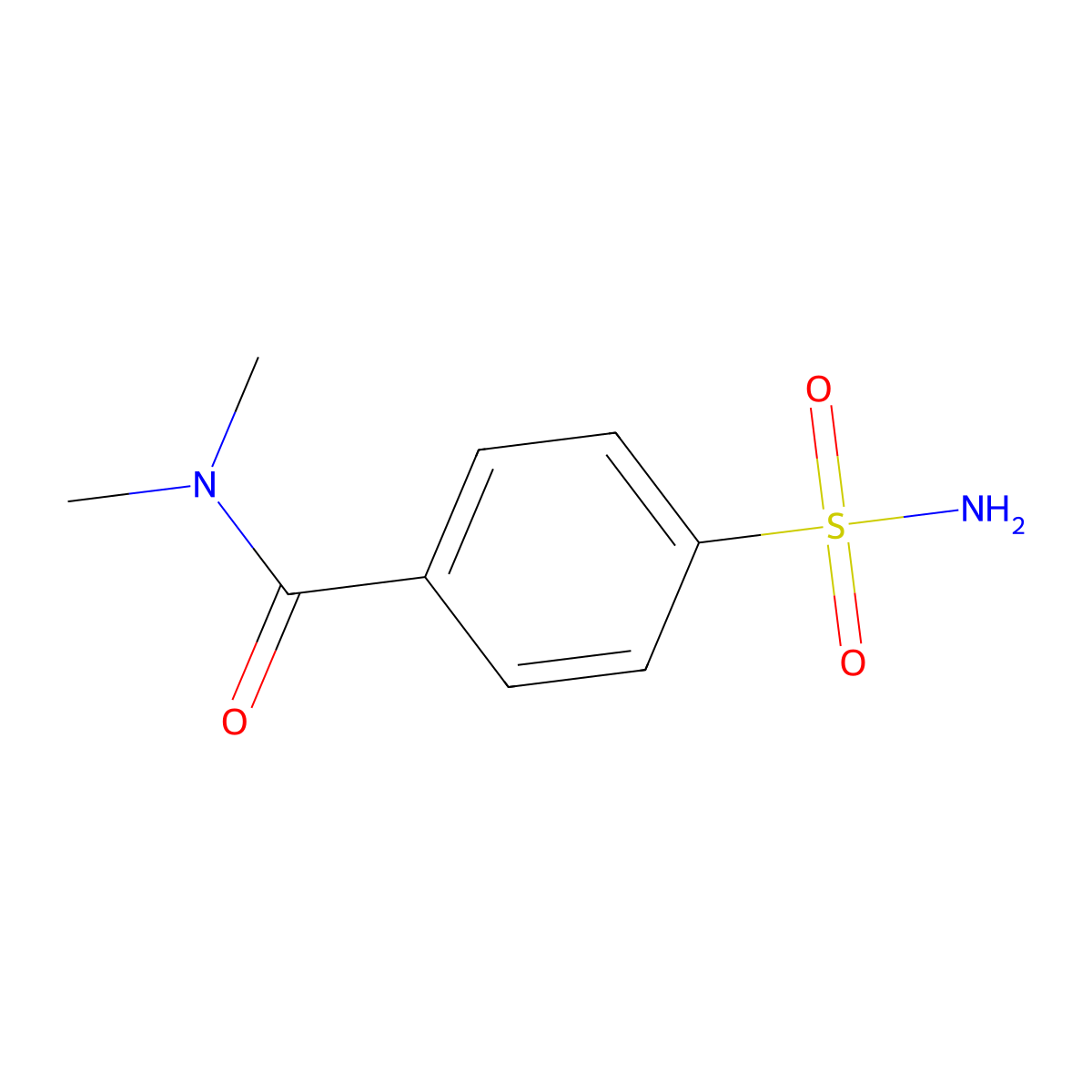 N,N-dimethyl-4-sulfamoylbenzamide molecular structure, CAS 38576-77-1