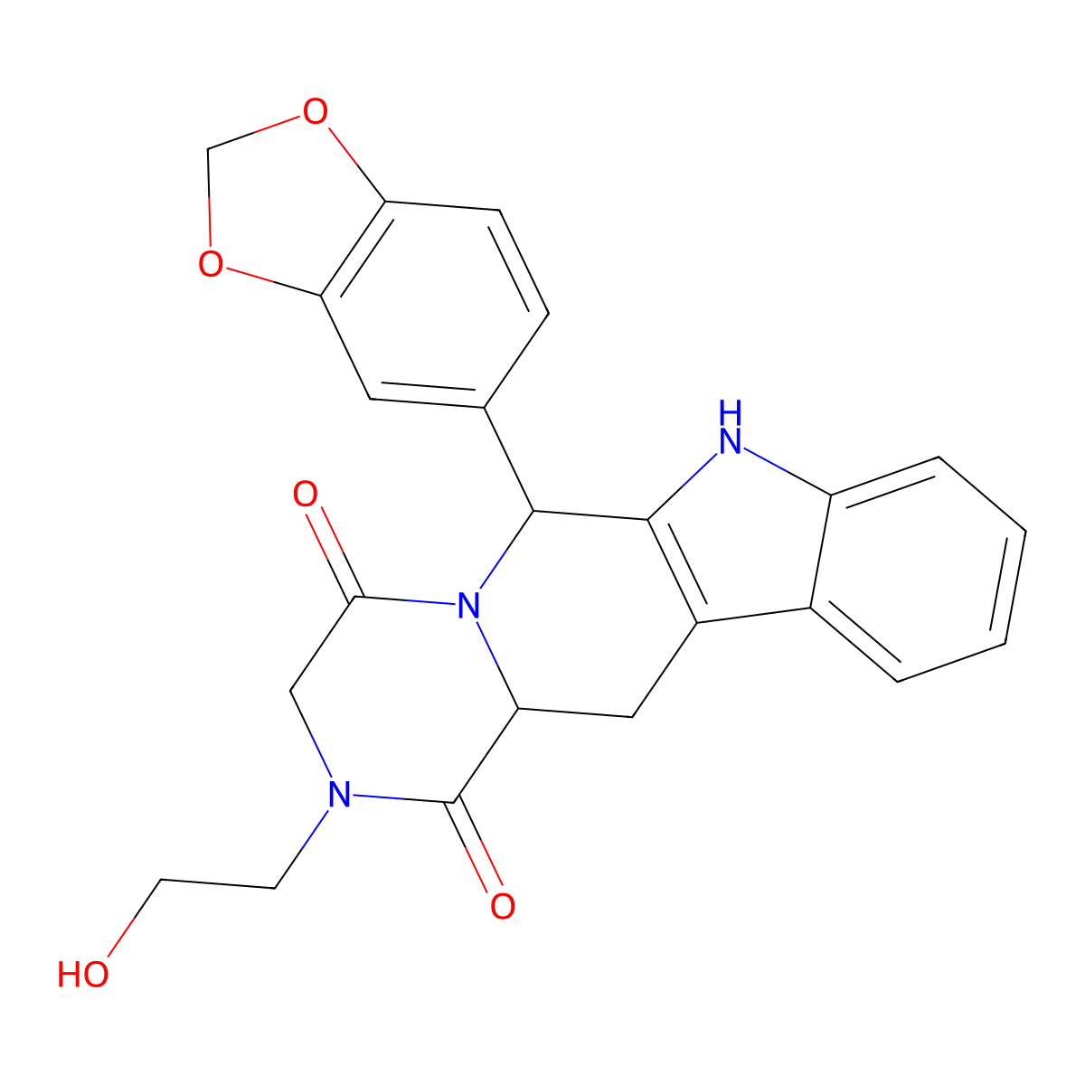 2-Hydroxyethyl nortadalafil molecular structure, CAS 385769-94-8