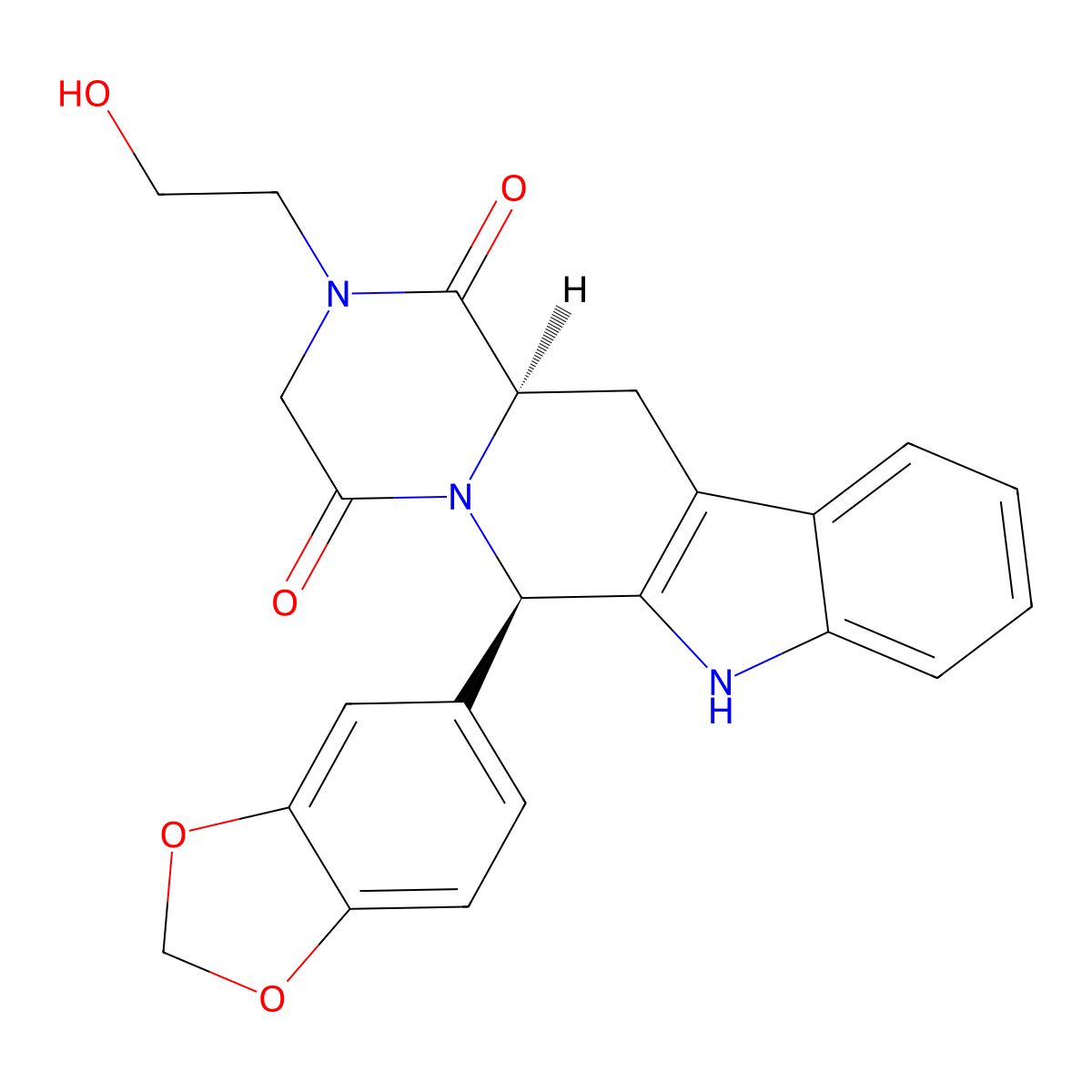2-Hydroxyethyl nortadalafil molecular structure, CAS 385769-94-8