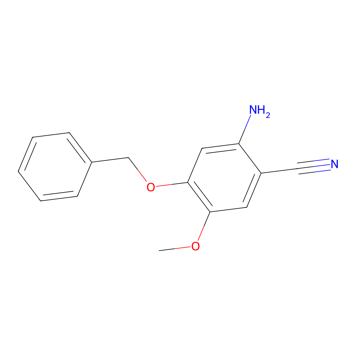 2-Amino-4-(benzyloxy)-5-methoxybenzonitrile molecular structure, CAS 385785-02-4