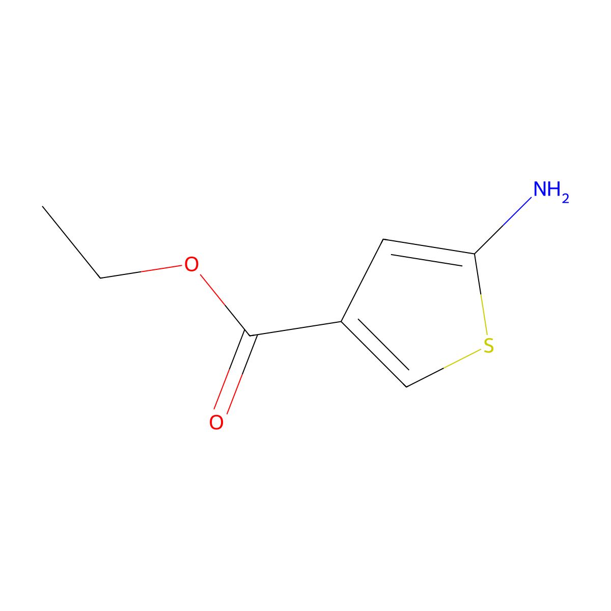 Ethyl 5-aminothiophene-3-carboxylate molecular structure, CAS 385785-52-4
