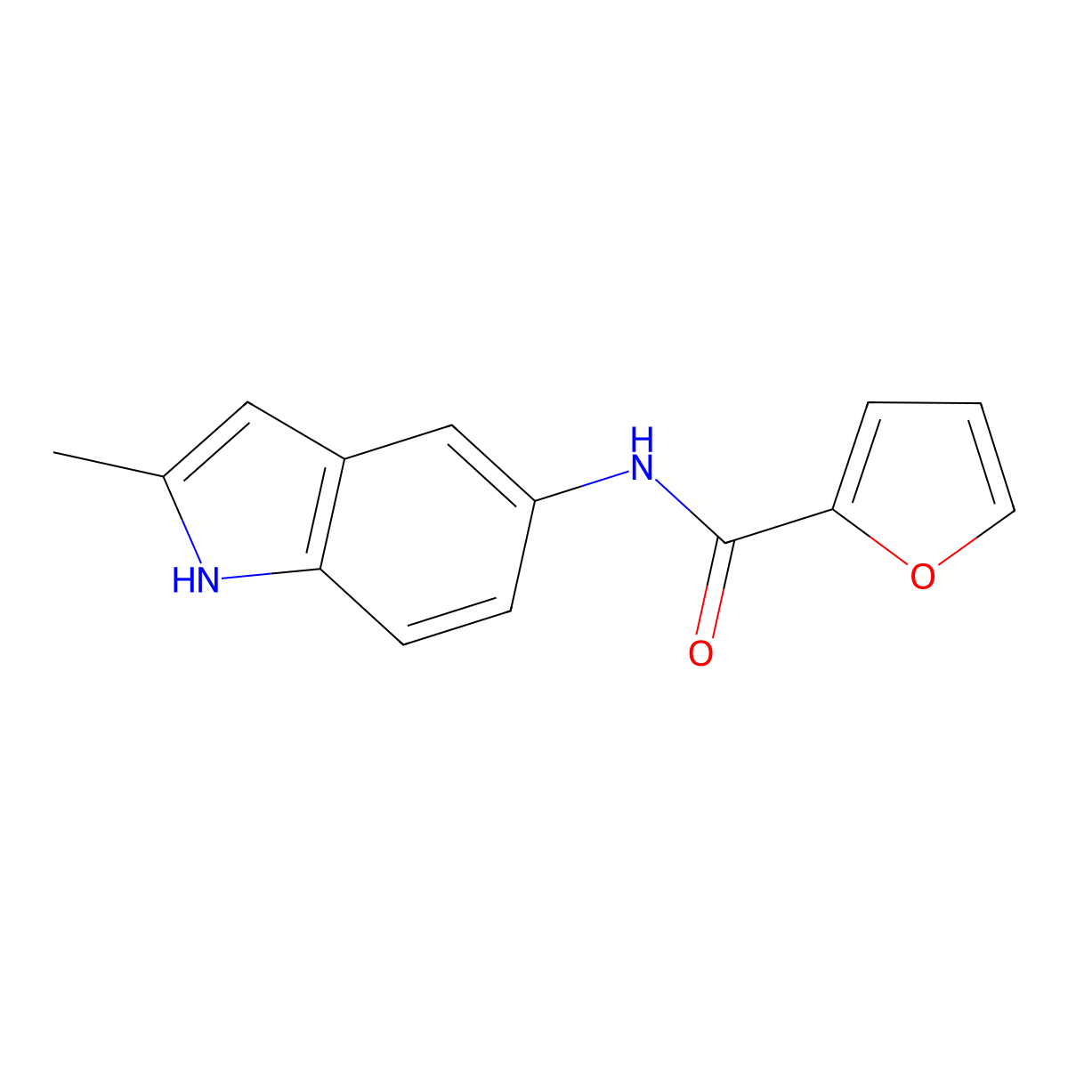 N-(2-methyl-1H-indol-5-yl)furan-2-carboxamide molecular structure, CAS 385786-07-2