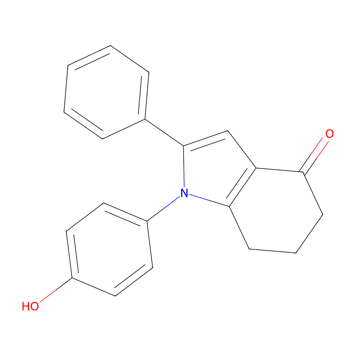 1-(4-Hydroxyphenyl)-2-phenyl-5,6,7-trihydroindol-4-one molecular structure, CAS 385786-09-4